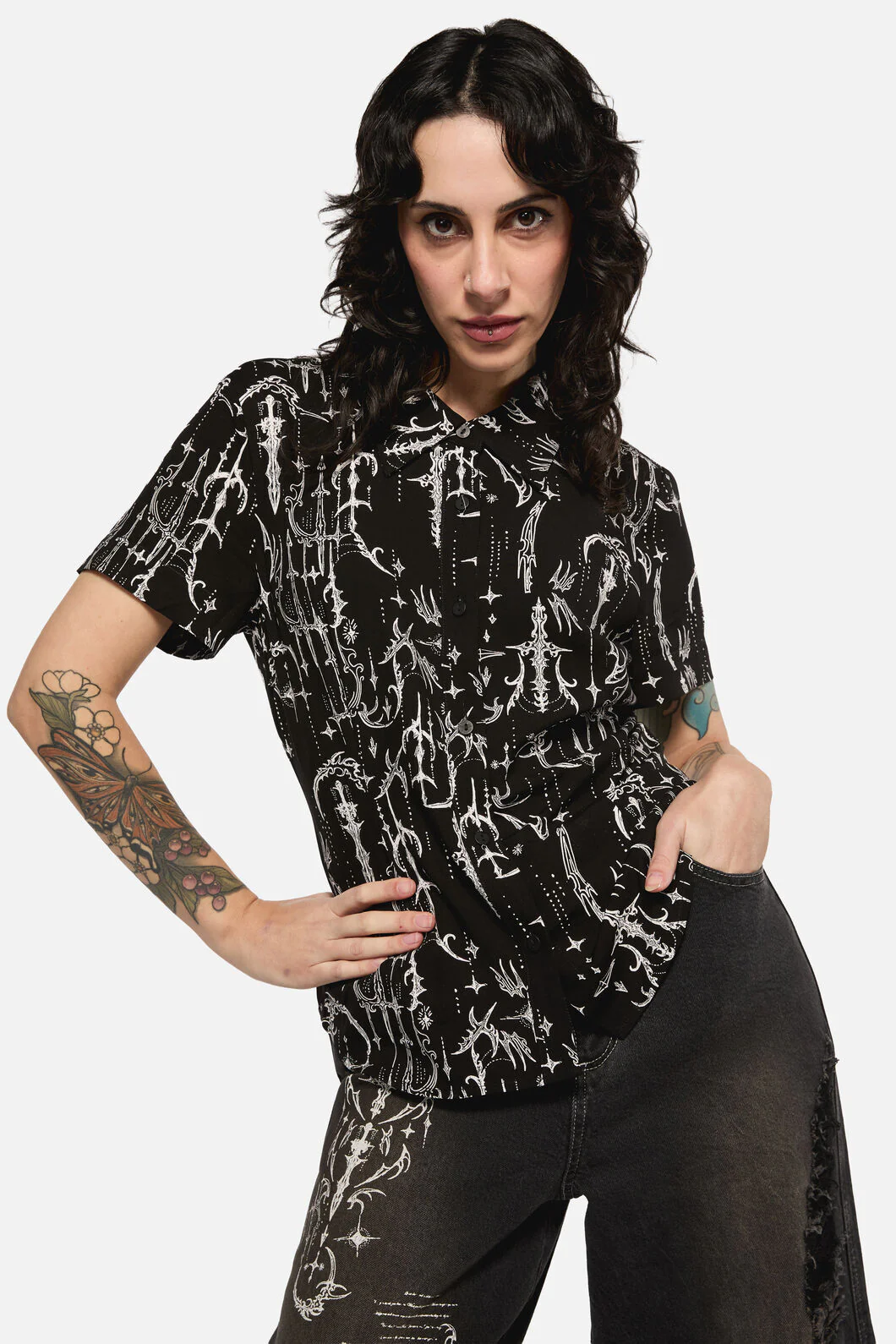 Cyber Print Viscose Blouse