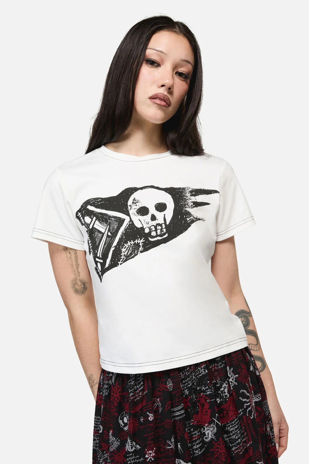 Pirate Flag Print Punk Tee