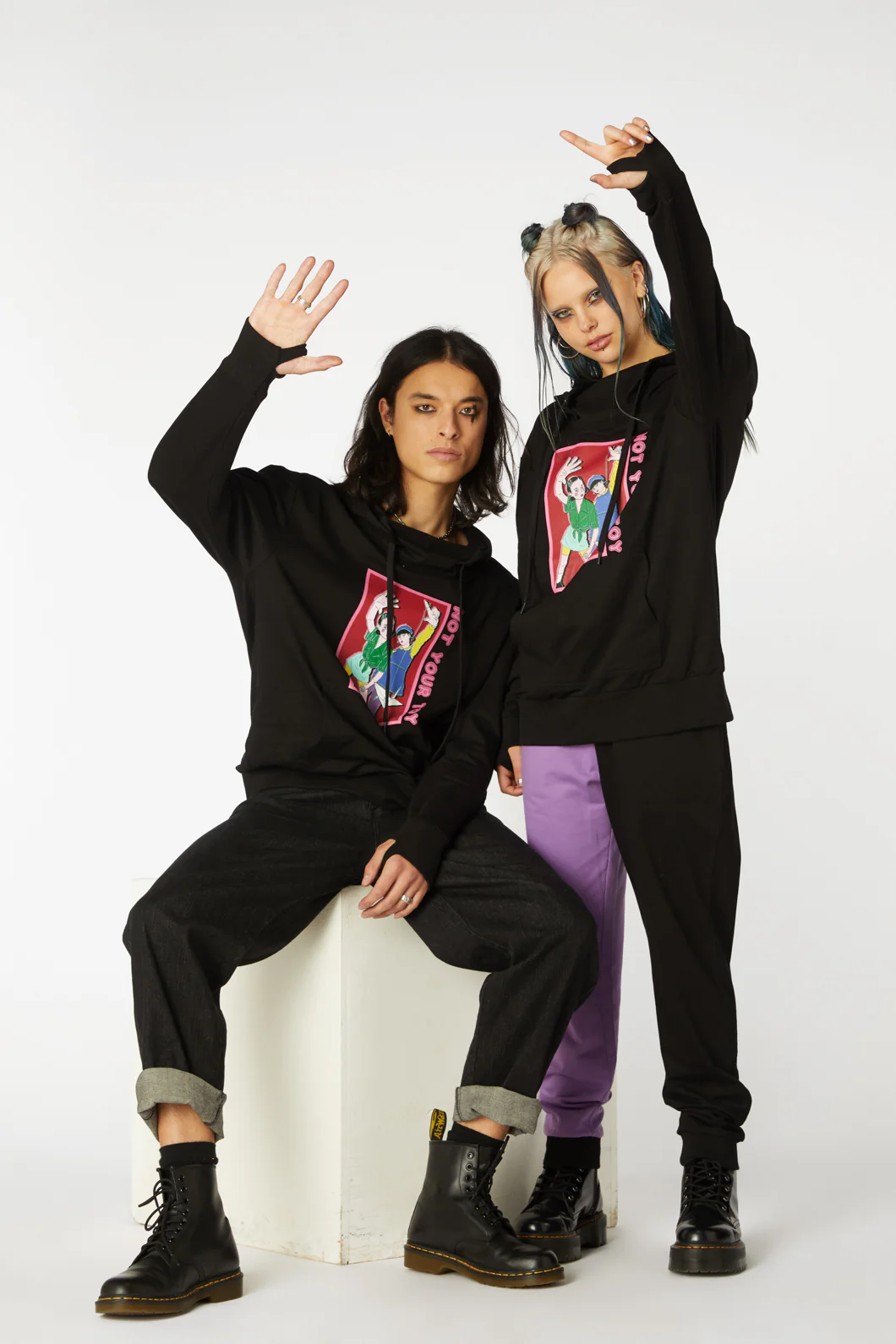 Grunge Printed Hoodie