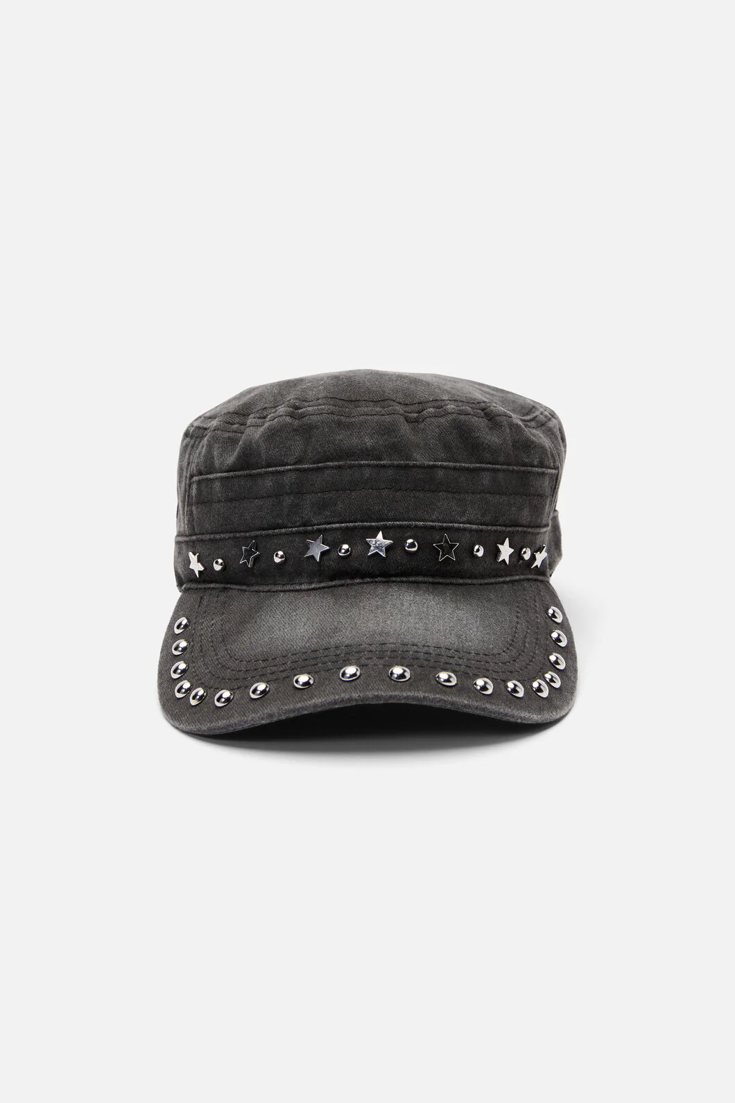 Washed Denim Star Stud Cap
