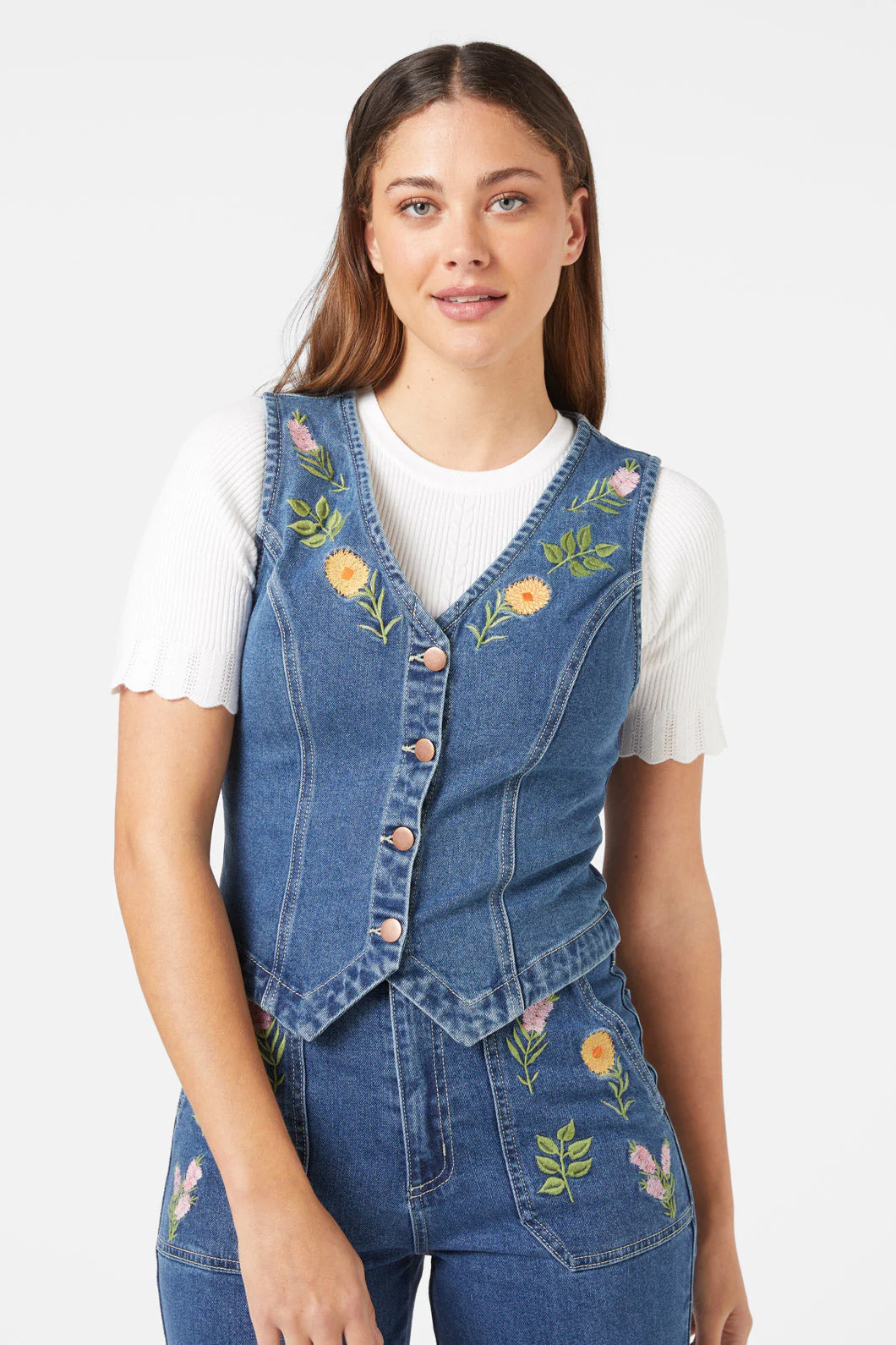 Flower Mix Emb Vest