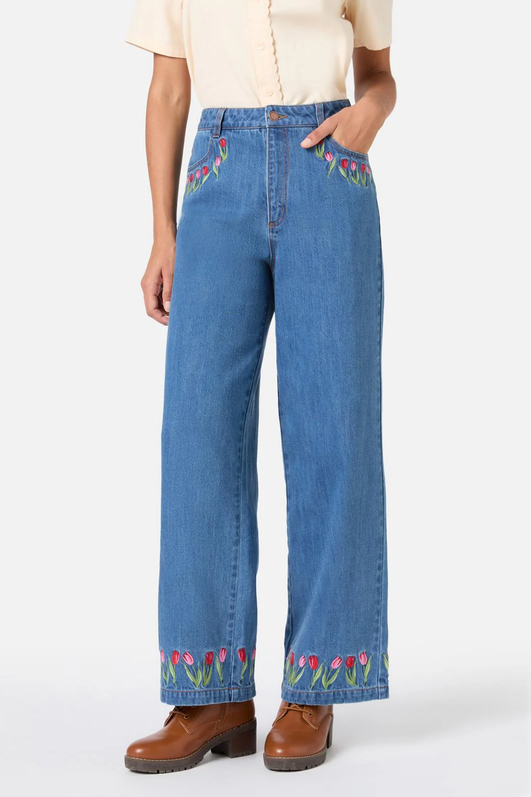 Tulip Embroidered Jean