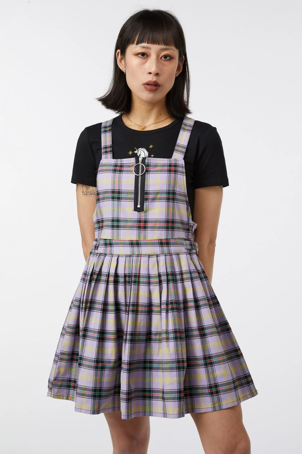 Outsider Tartan Pleat Pinny