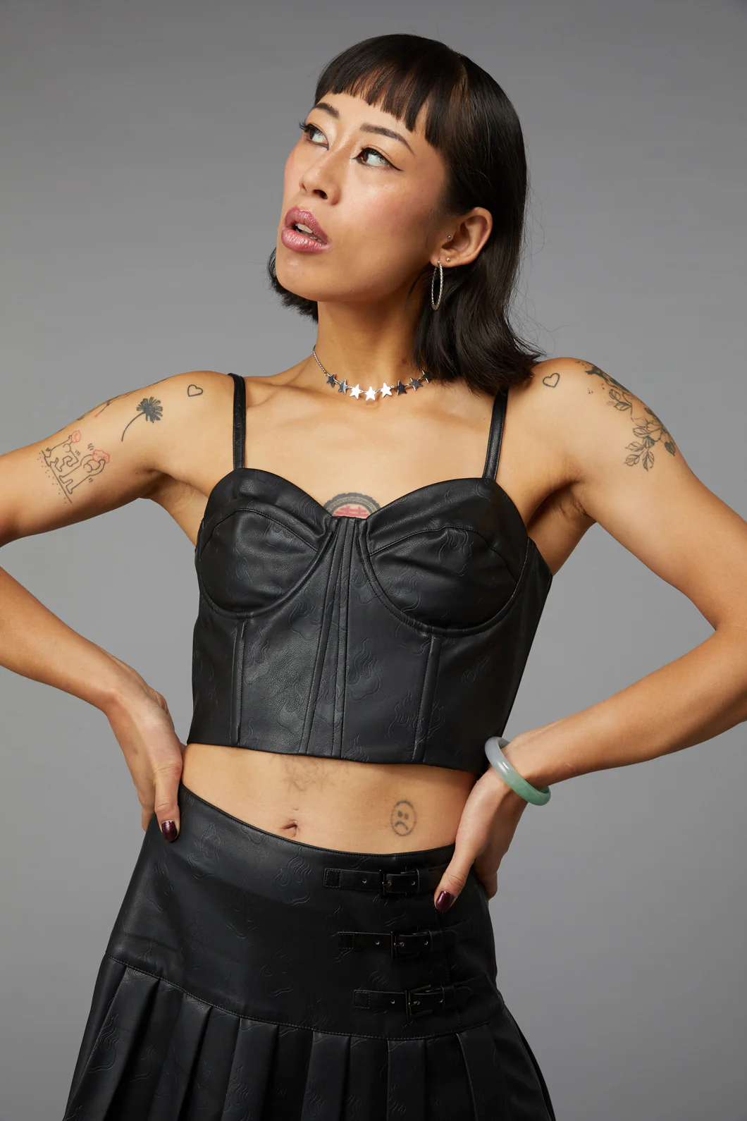 Flamin Embossed Pu Corset