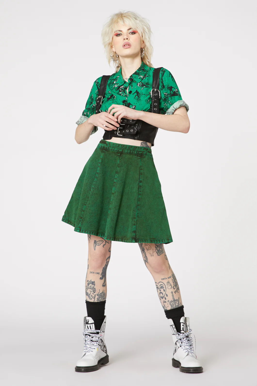 Joyride Acid Wash Mini Skirt