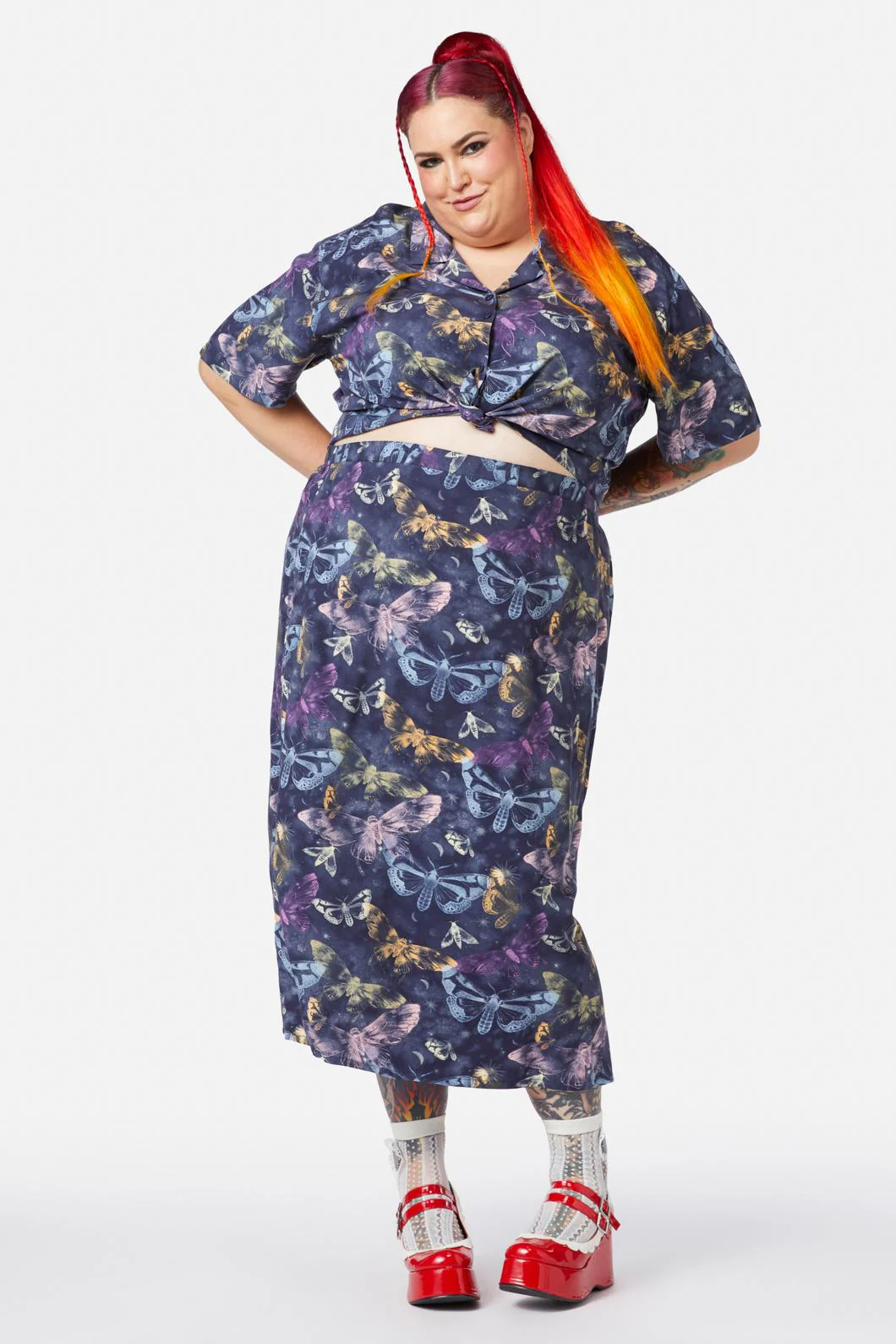 Curve Lunar Moth Print Maxi Skirt