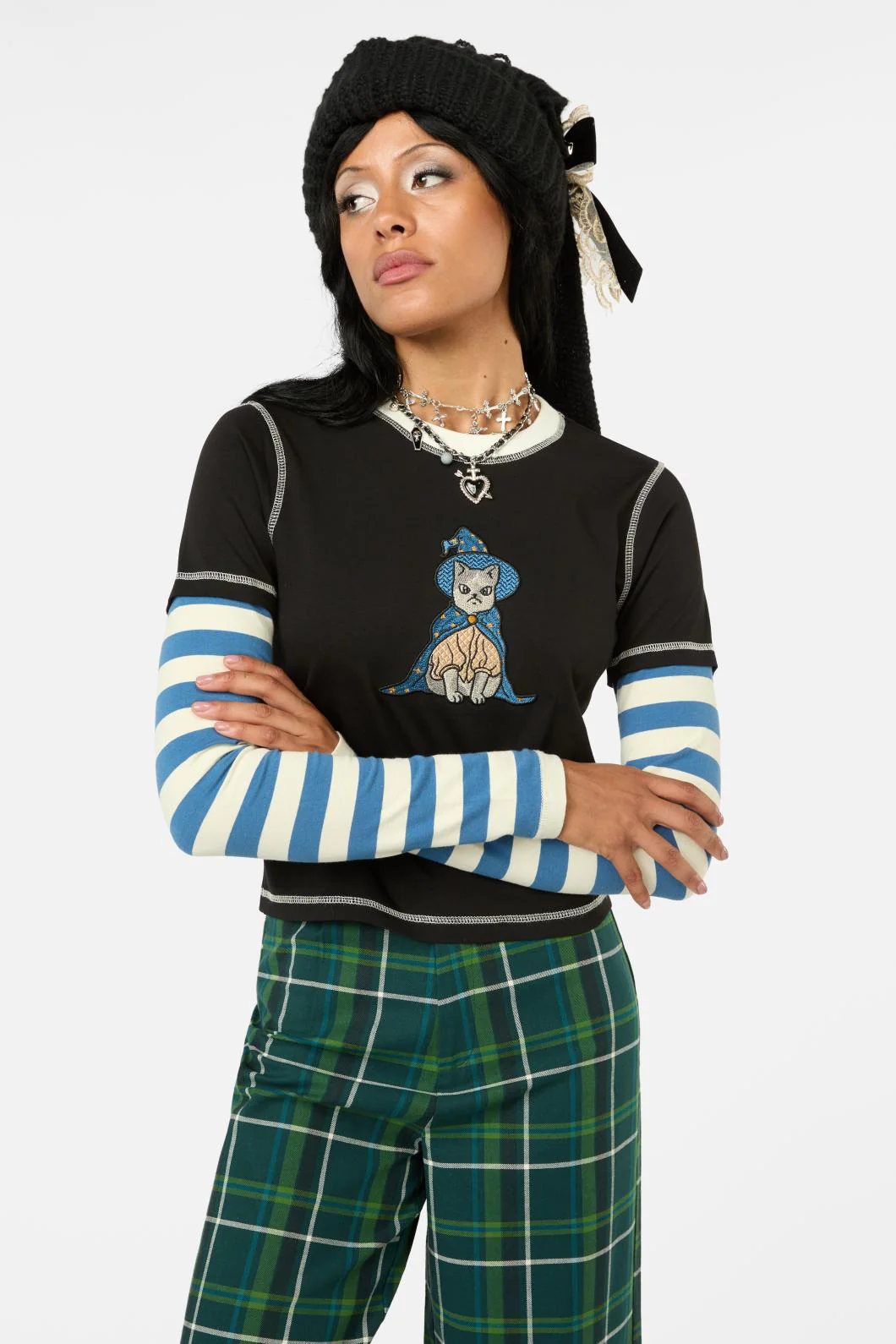 Iykyk Long Contrast Sleeve Top