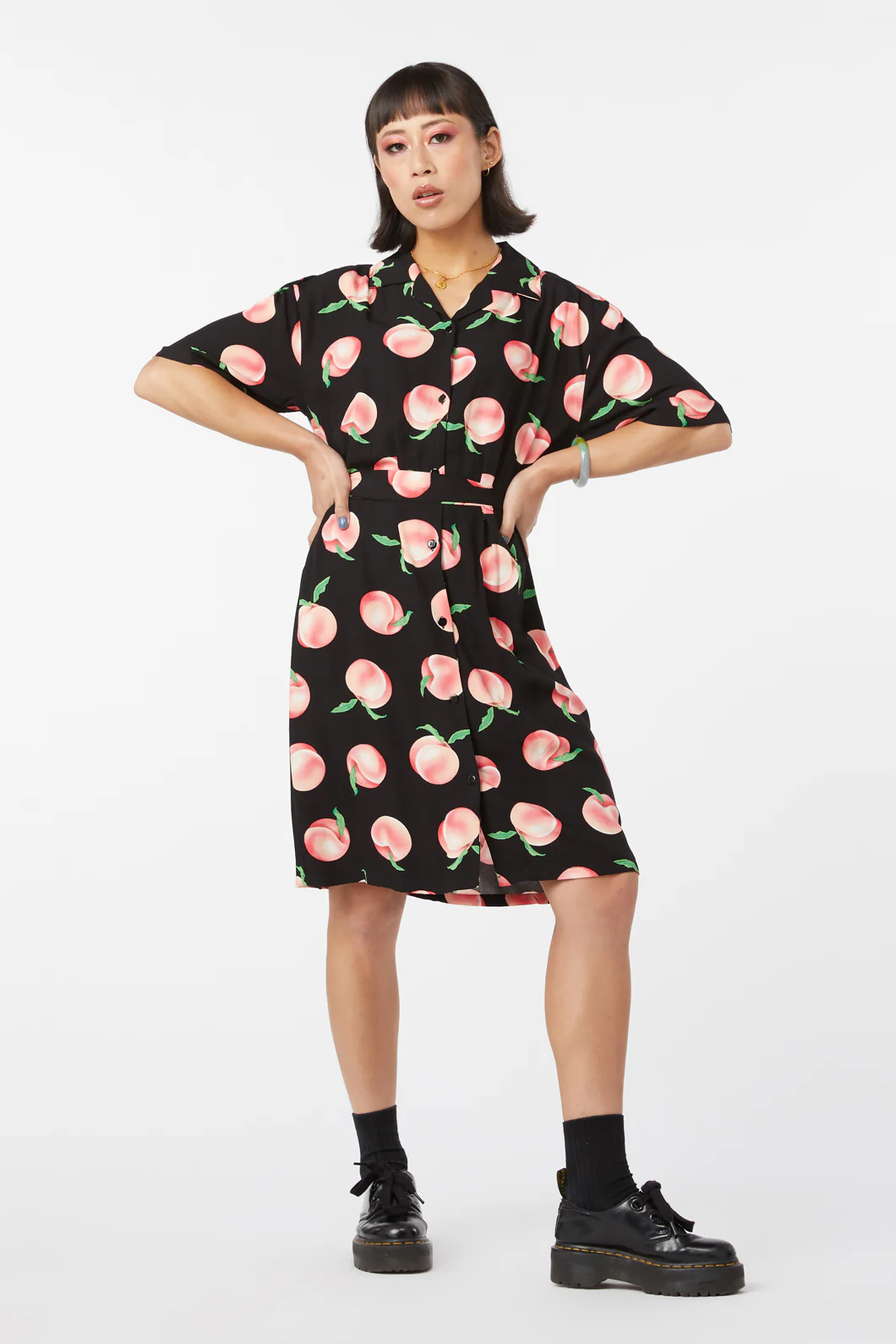 Peachy Viscose Shirt Dress
