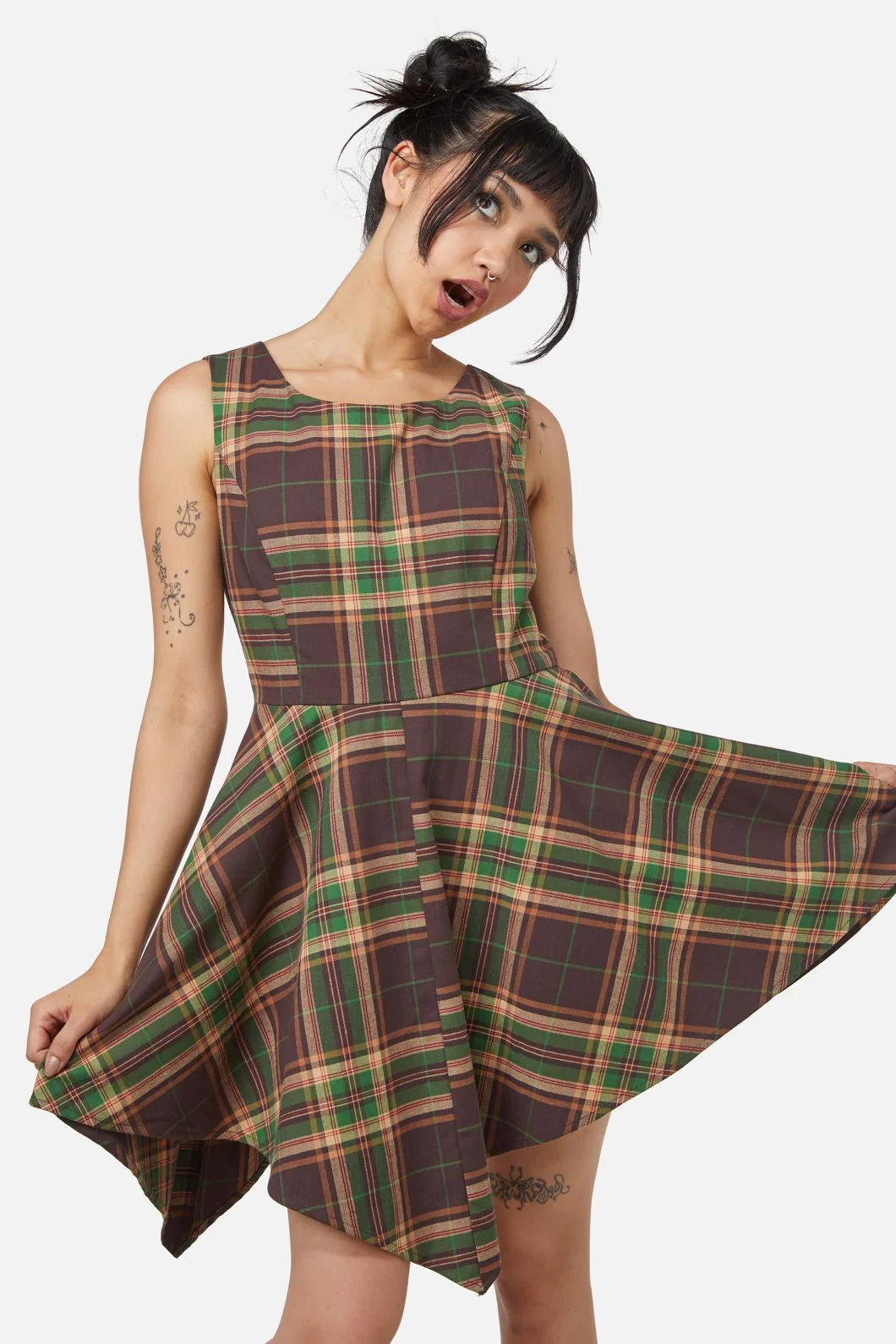 Triassic Tartan Handkerchief Pinny