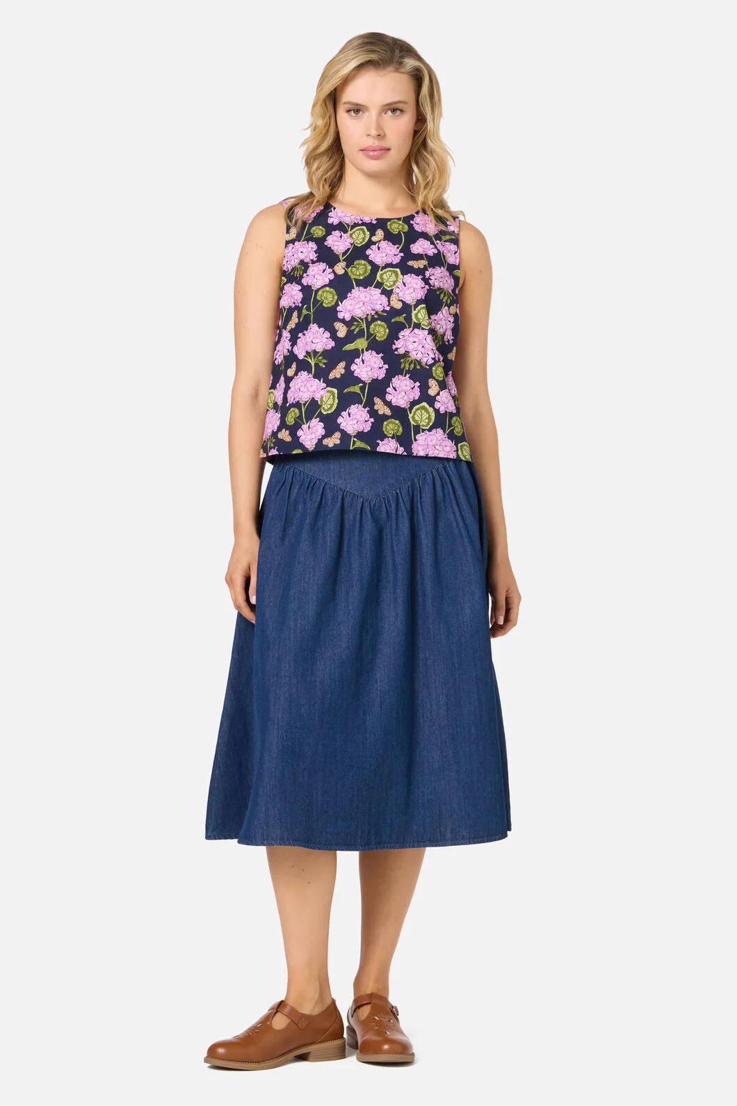 Geranium Flower Shell Top