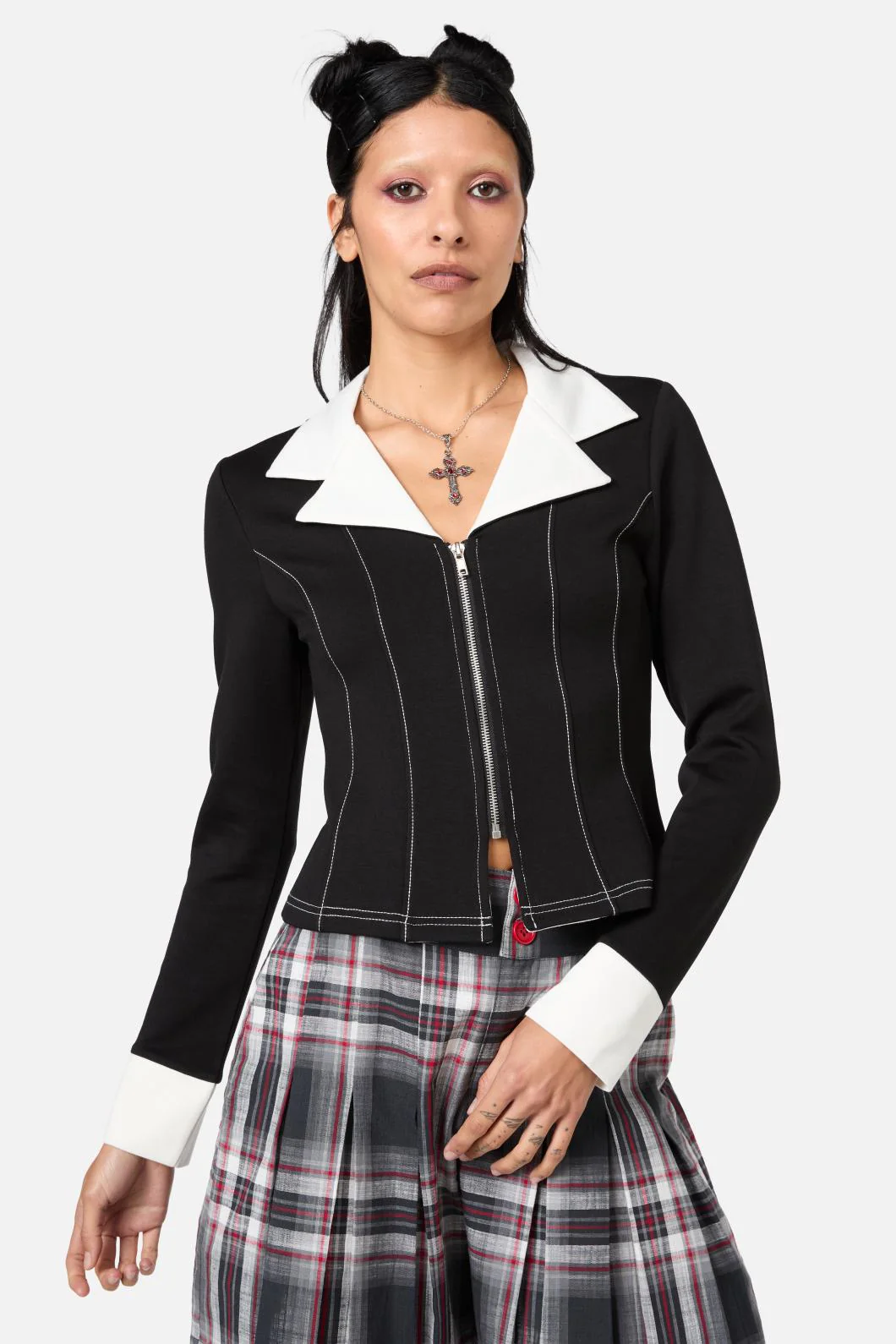 Moggy Contrast LS Blouse