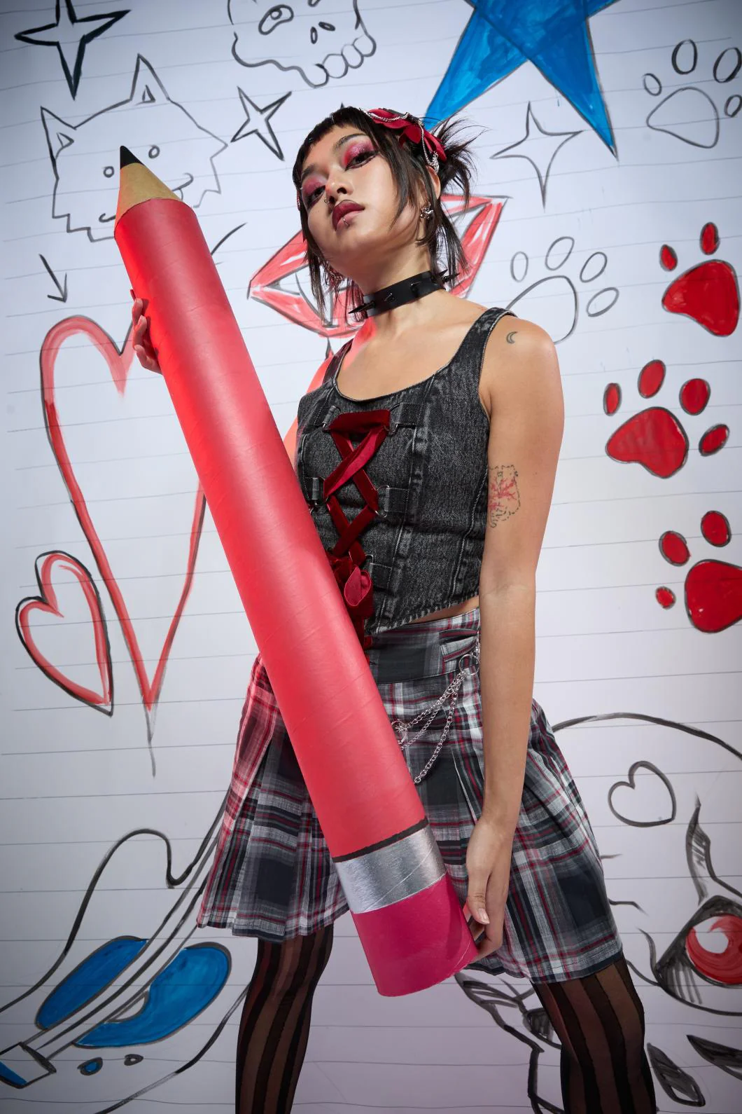 Moggy Denim Bow Corset Top