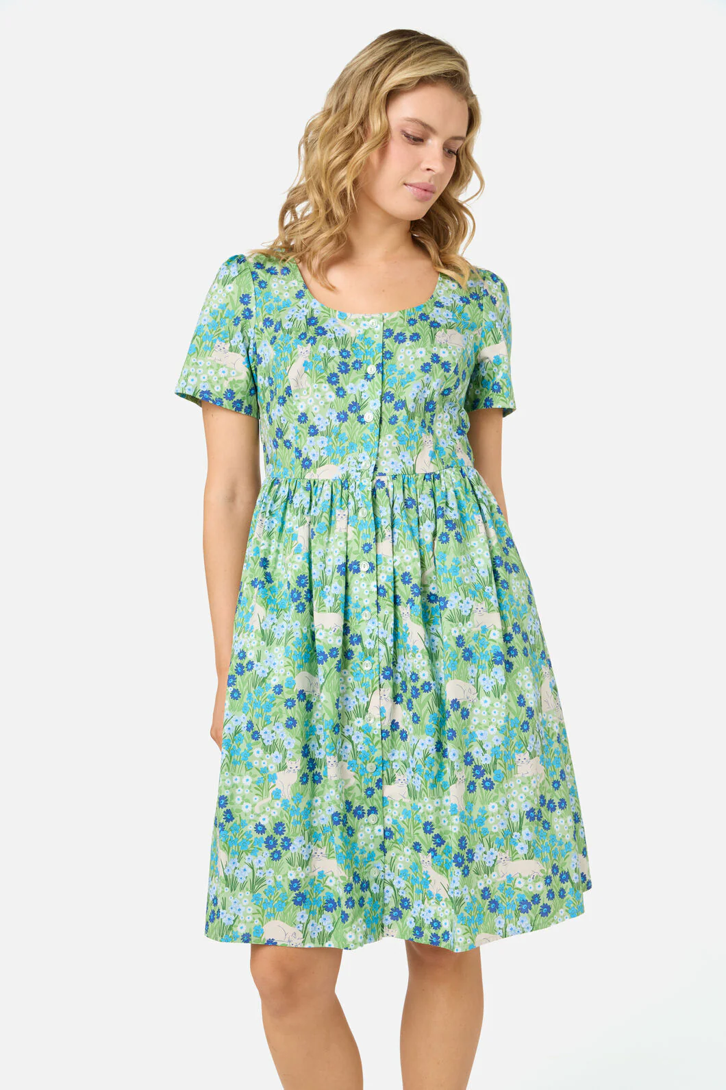 Cat & Flora Short Sleeve Dress