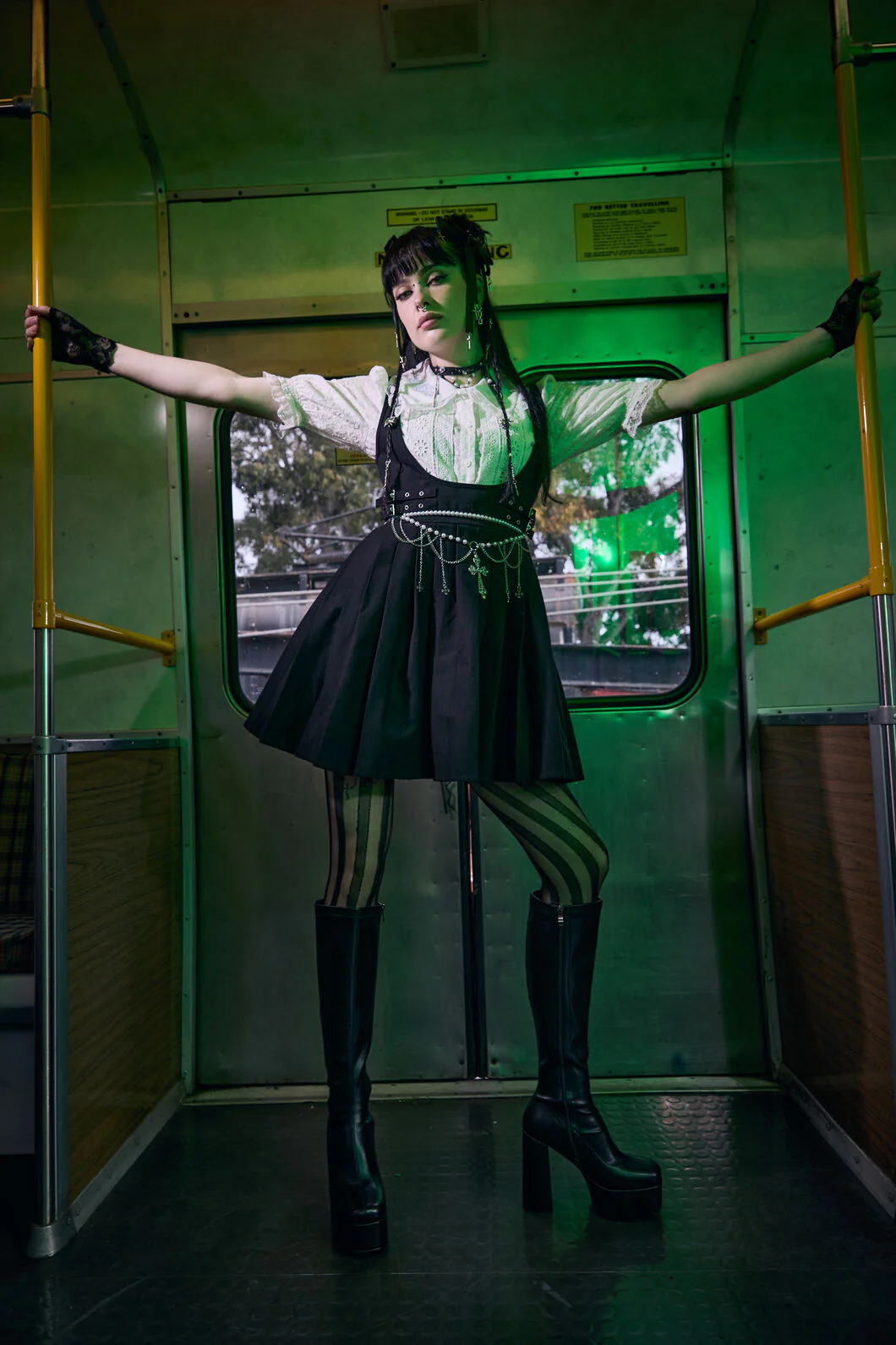 Defiant Punk Trim Pinafore