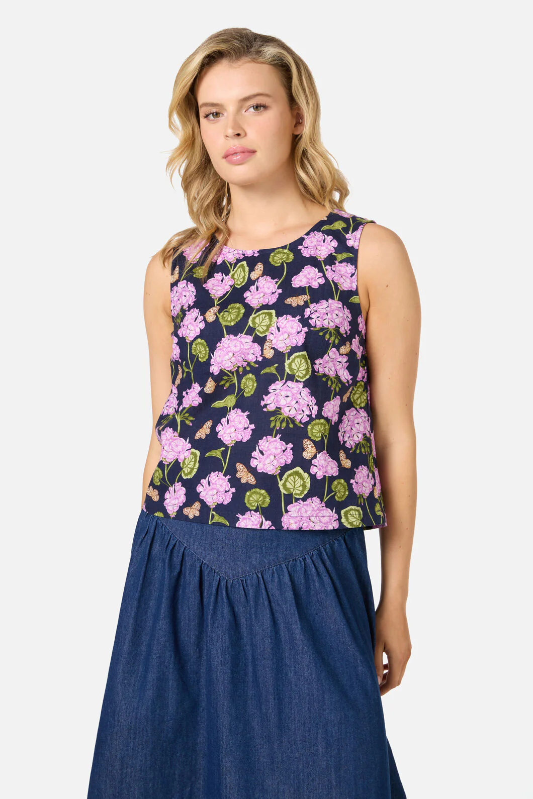 Geranium Flower Shell Top