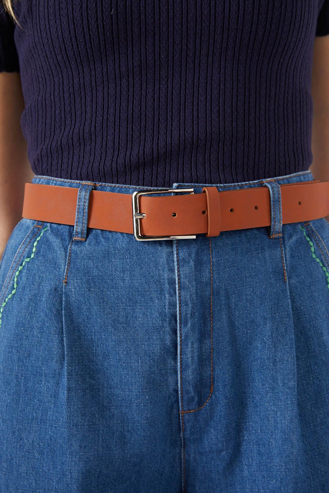 Tan Faux Nubuck Belt