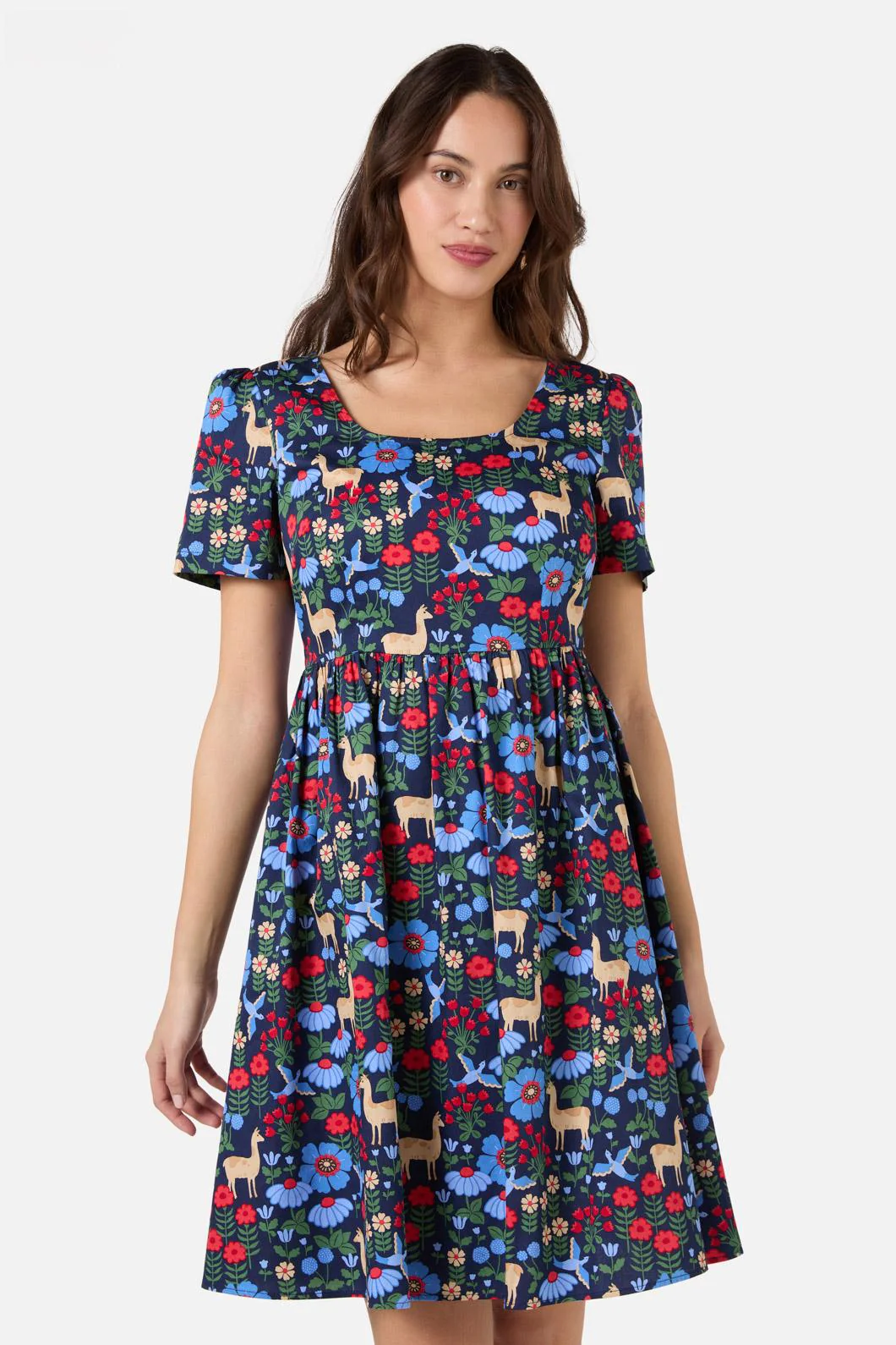 Llama Short Sleeve Dress