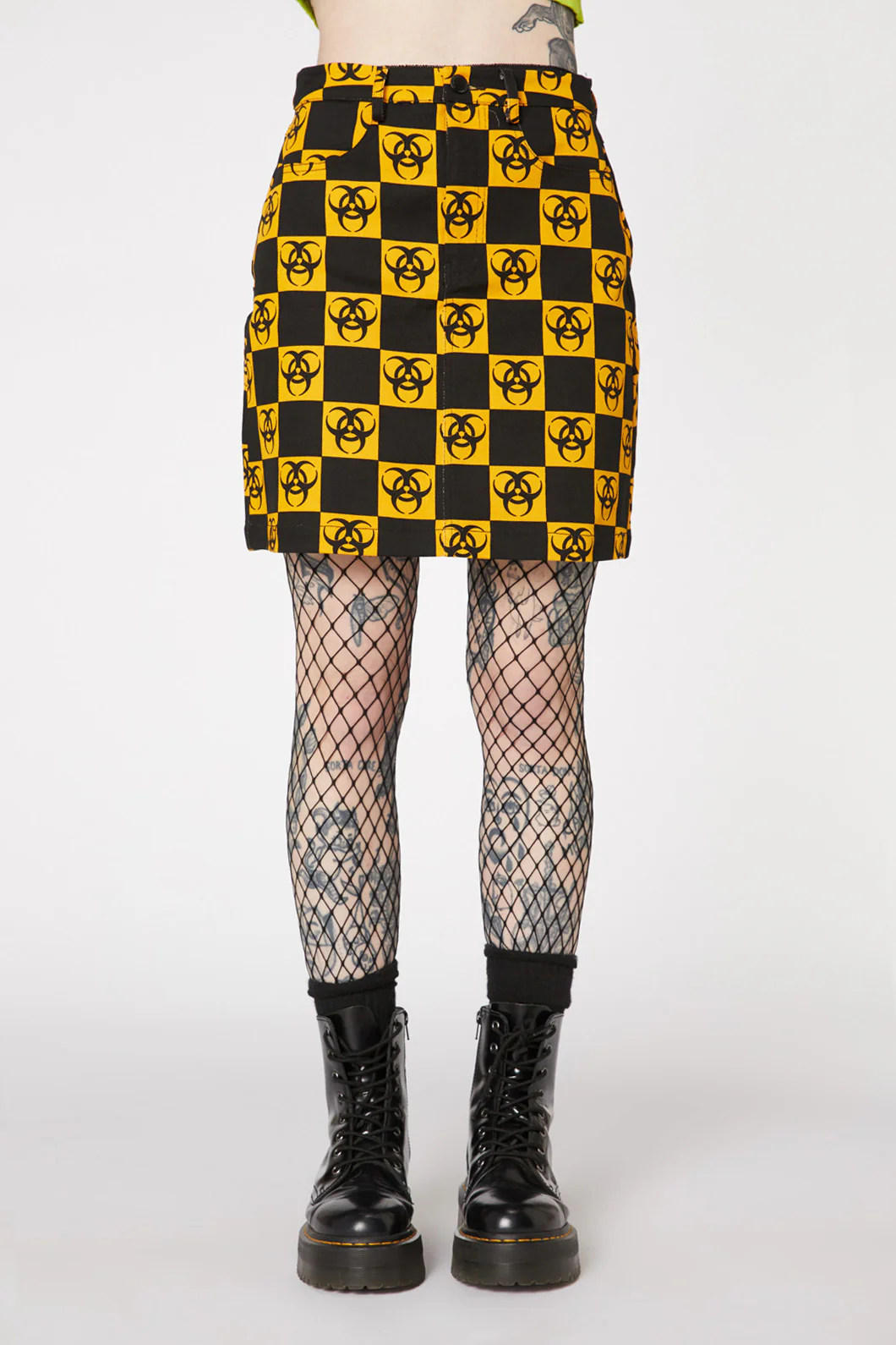 Check Biohazard Mini Skirt