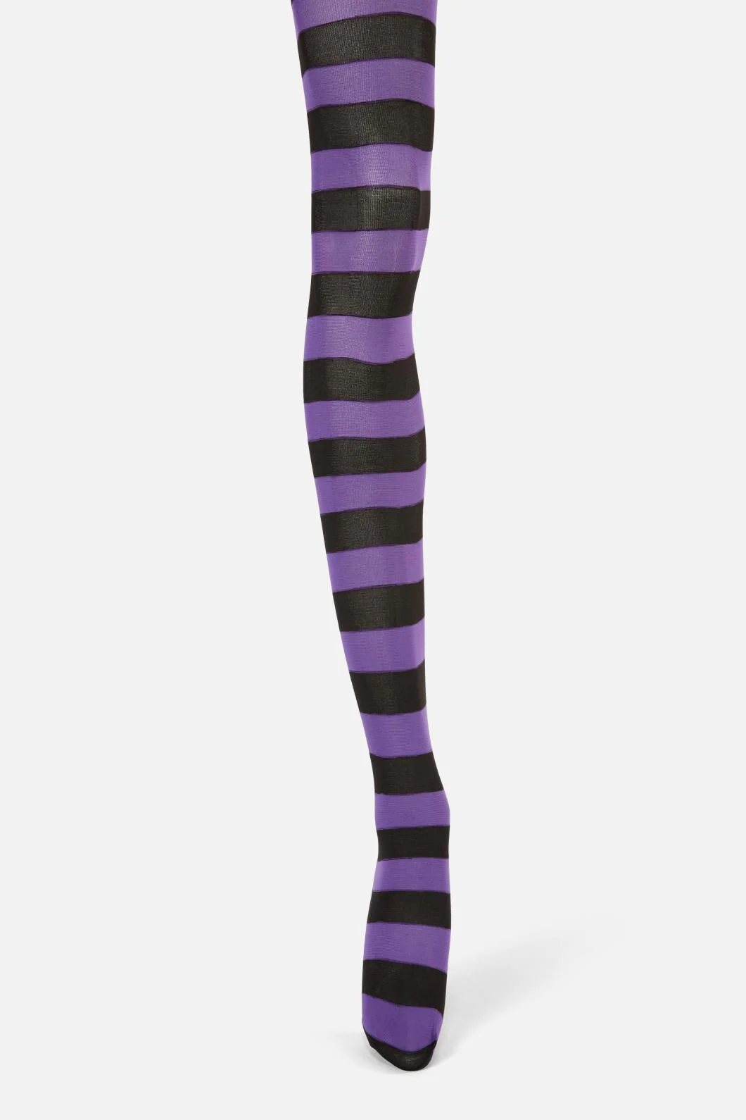 Purple Black Striped Tights