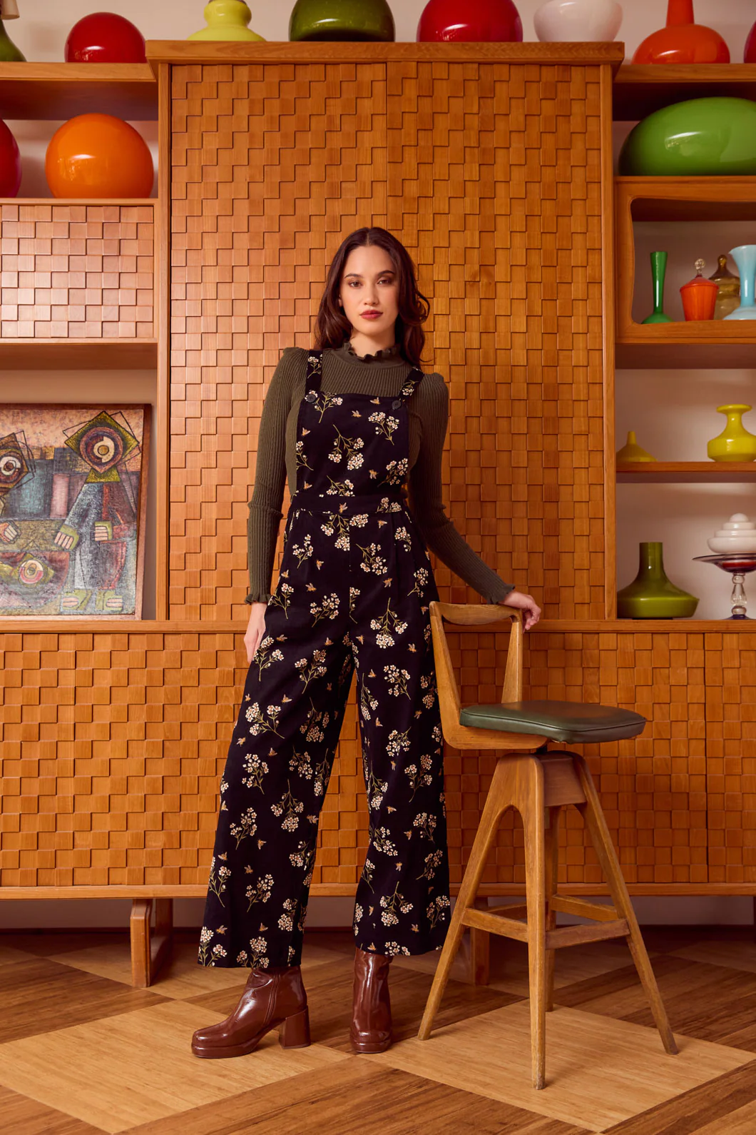 Flora Bee Cord Overall