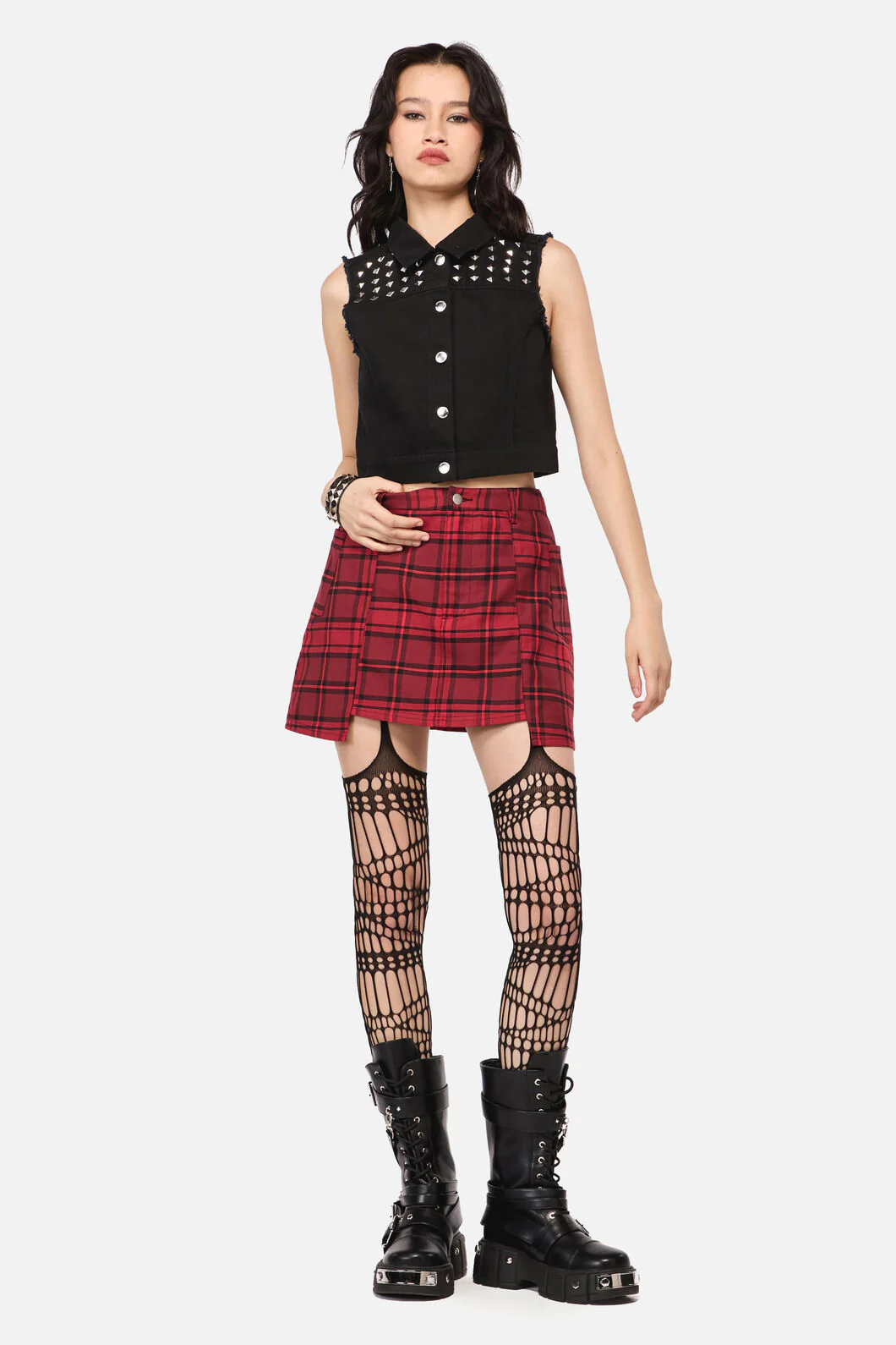 Over It Tartan Mini Skirt