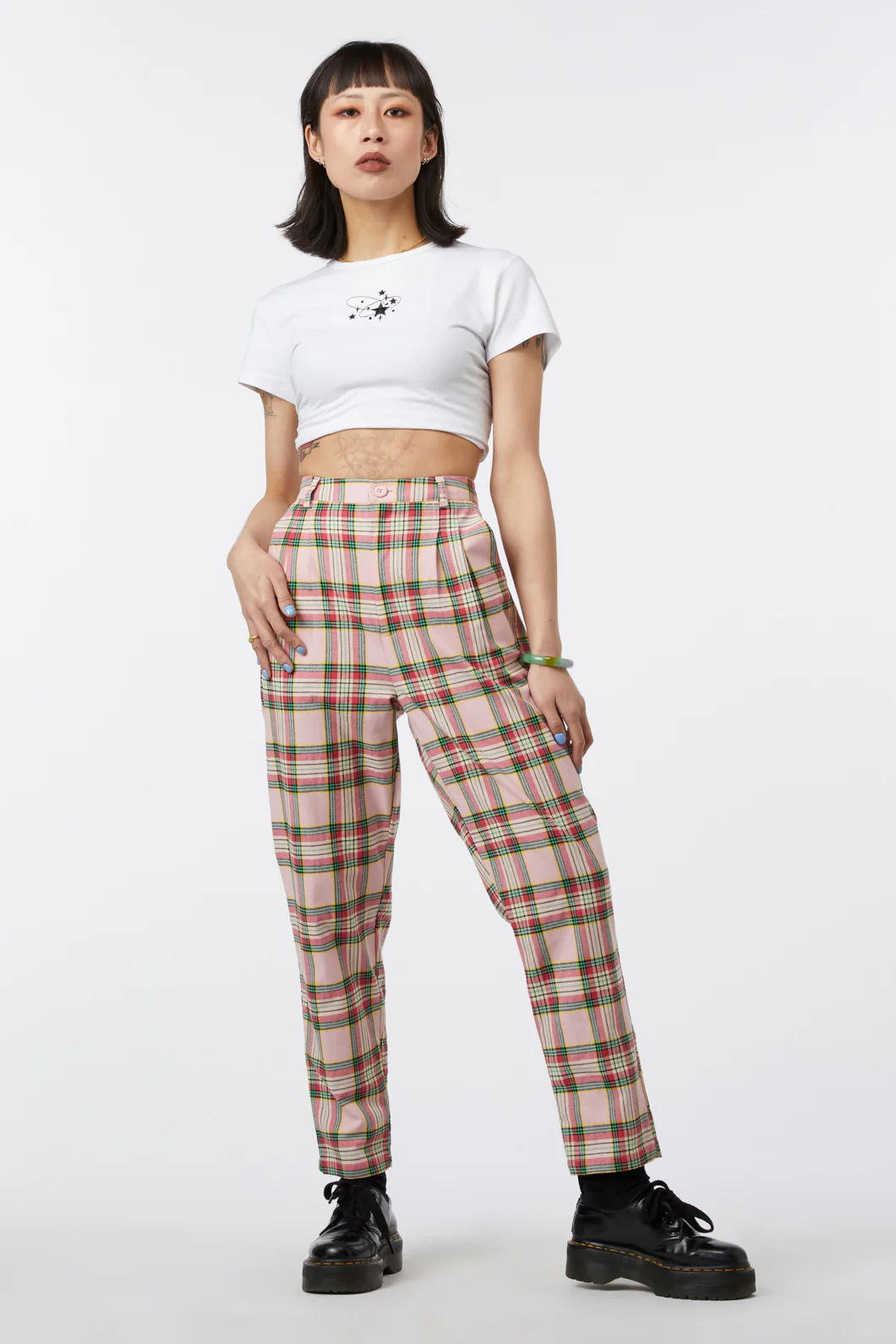 Spring Tartan Straight Pant