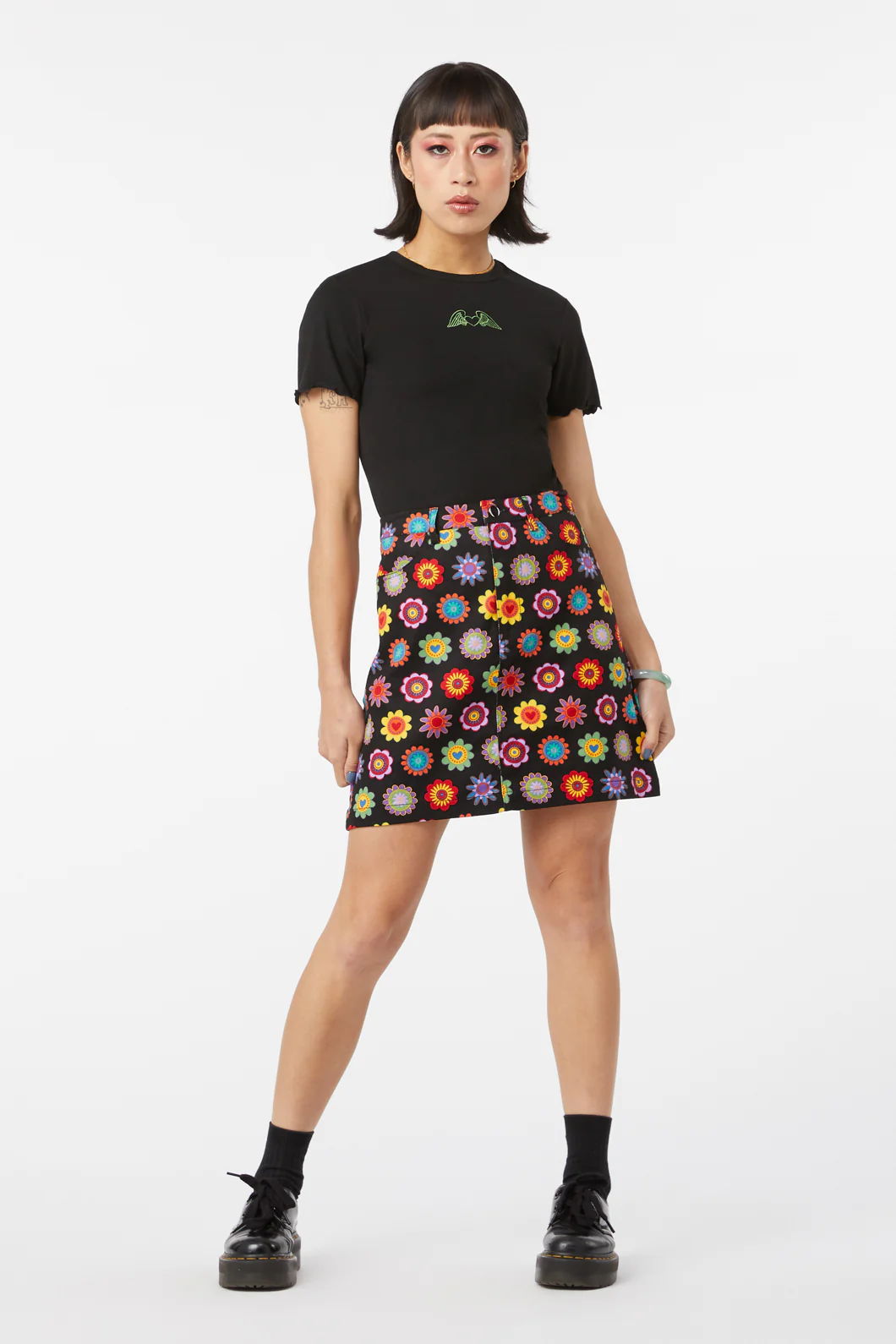 Daisy Cotton Drill Mini Skirt