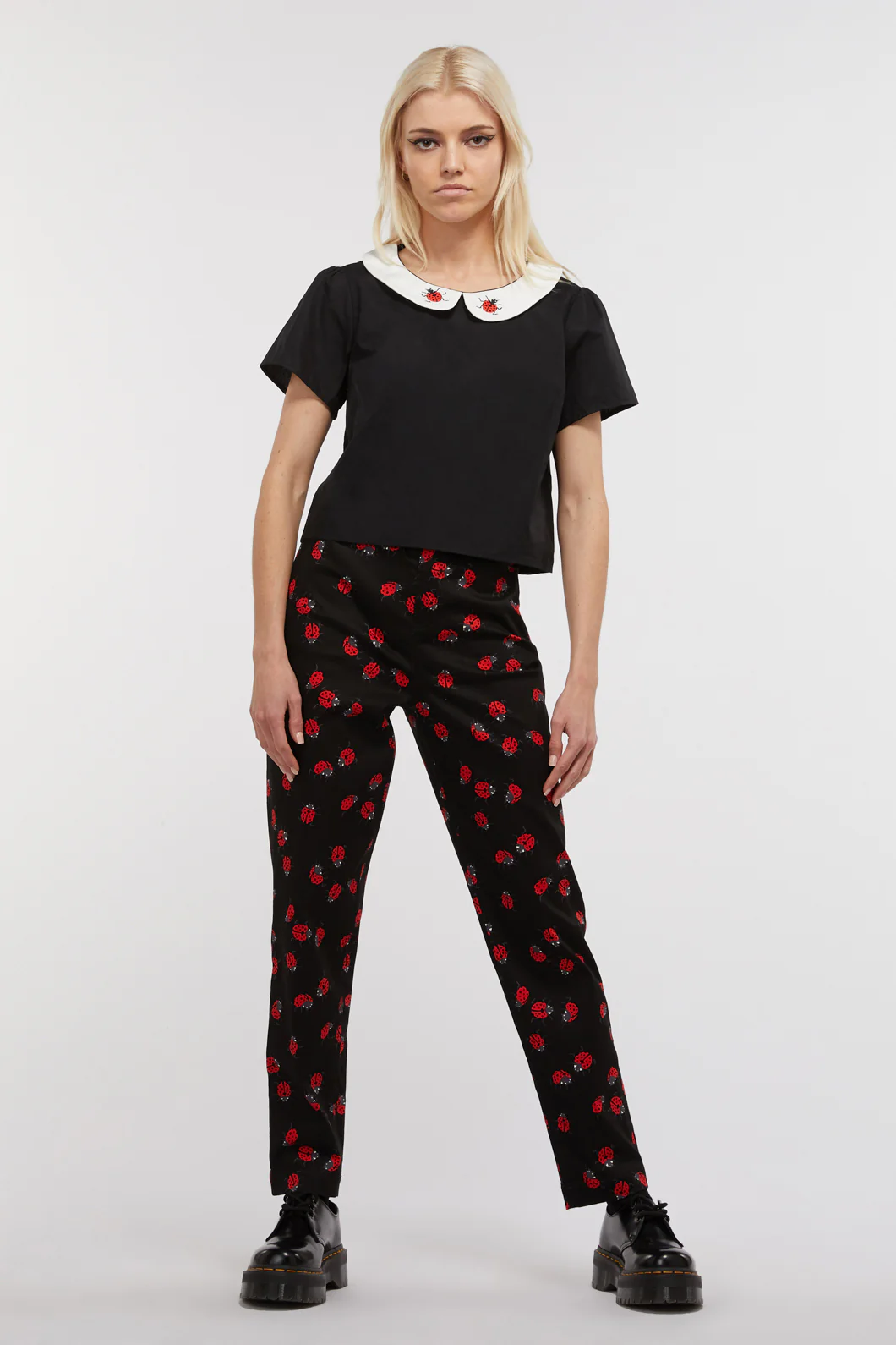 Collar Ladybug Cotton Blouse