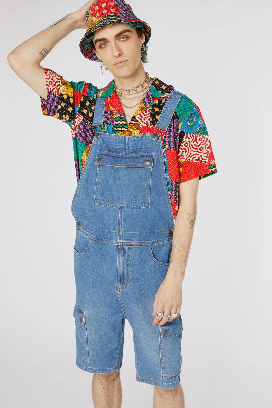 Aggro Denim Short Overall