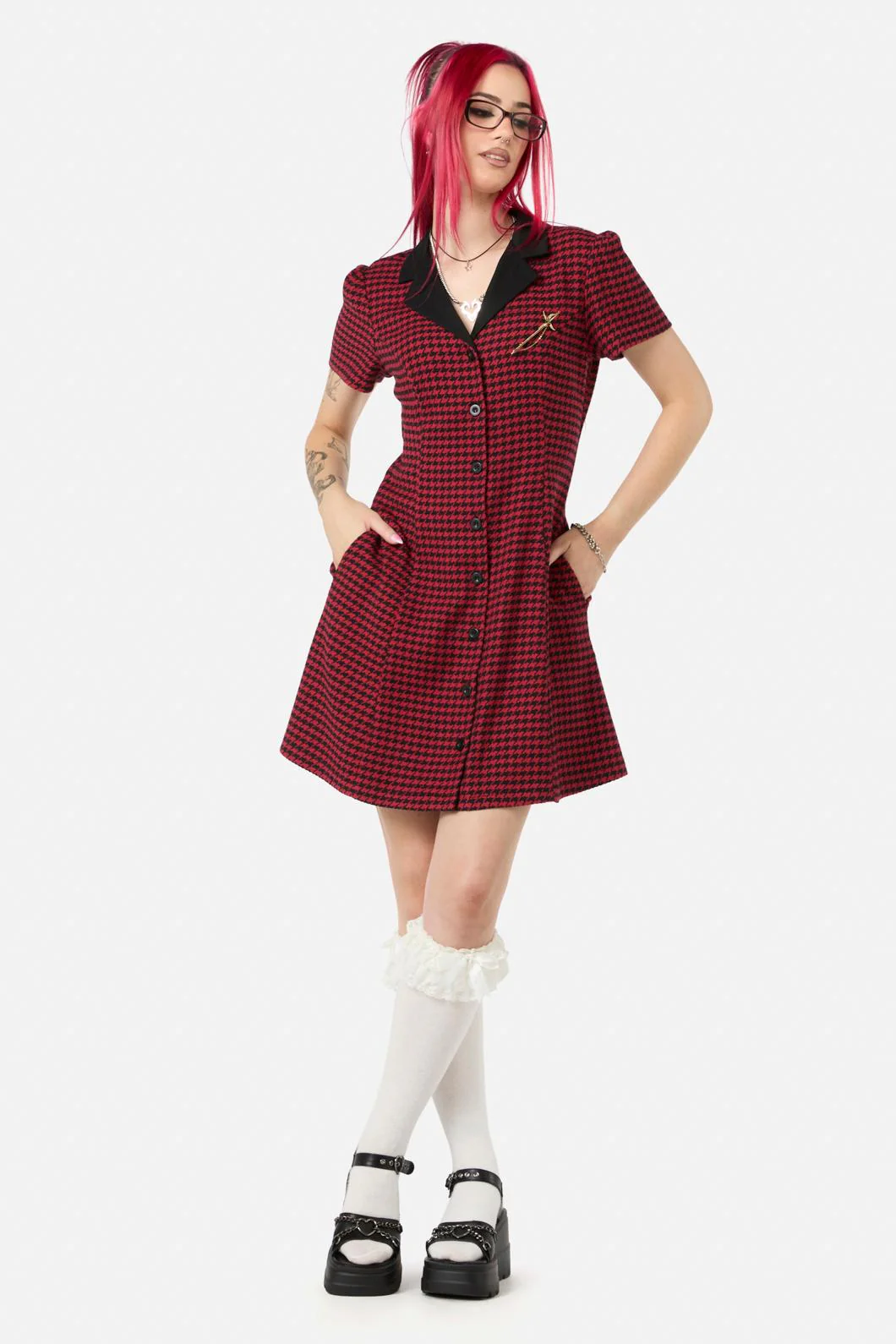 Virtue Houndstooth Dress