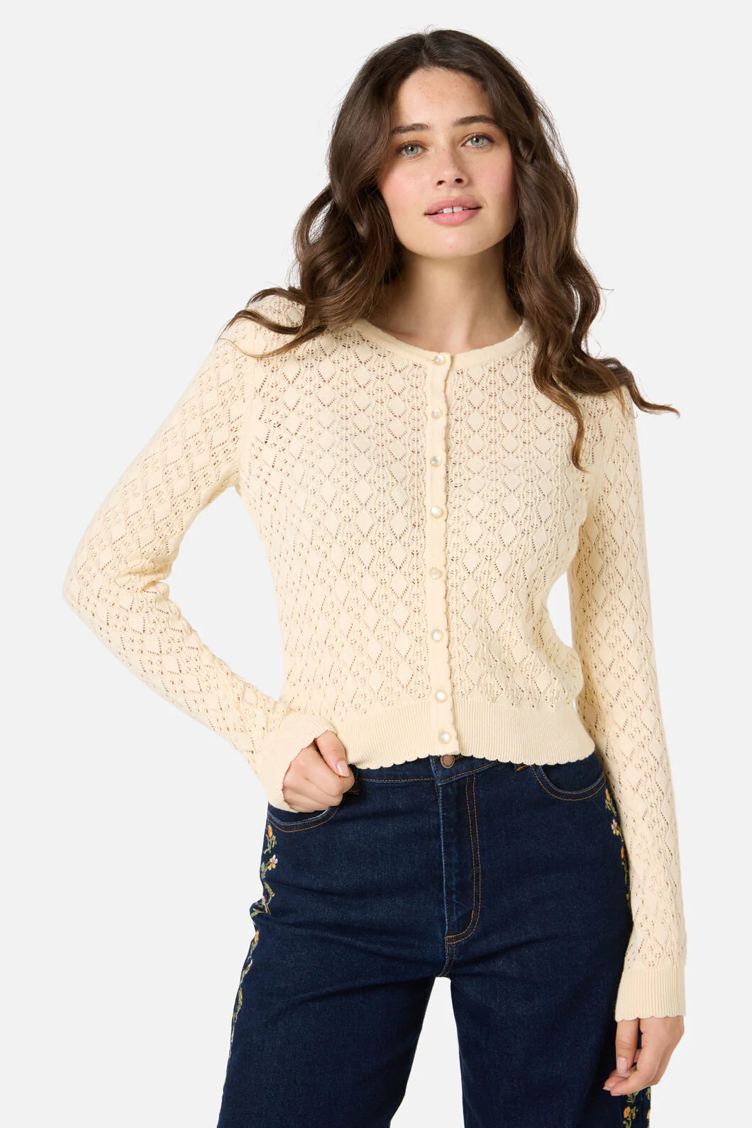 Clarissa Pointelle Cardigan
