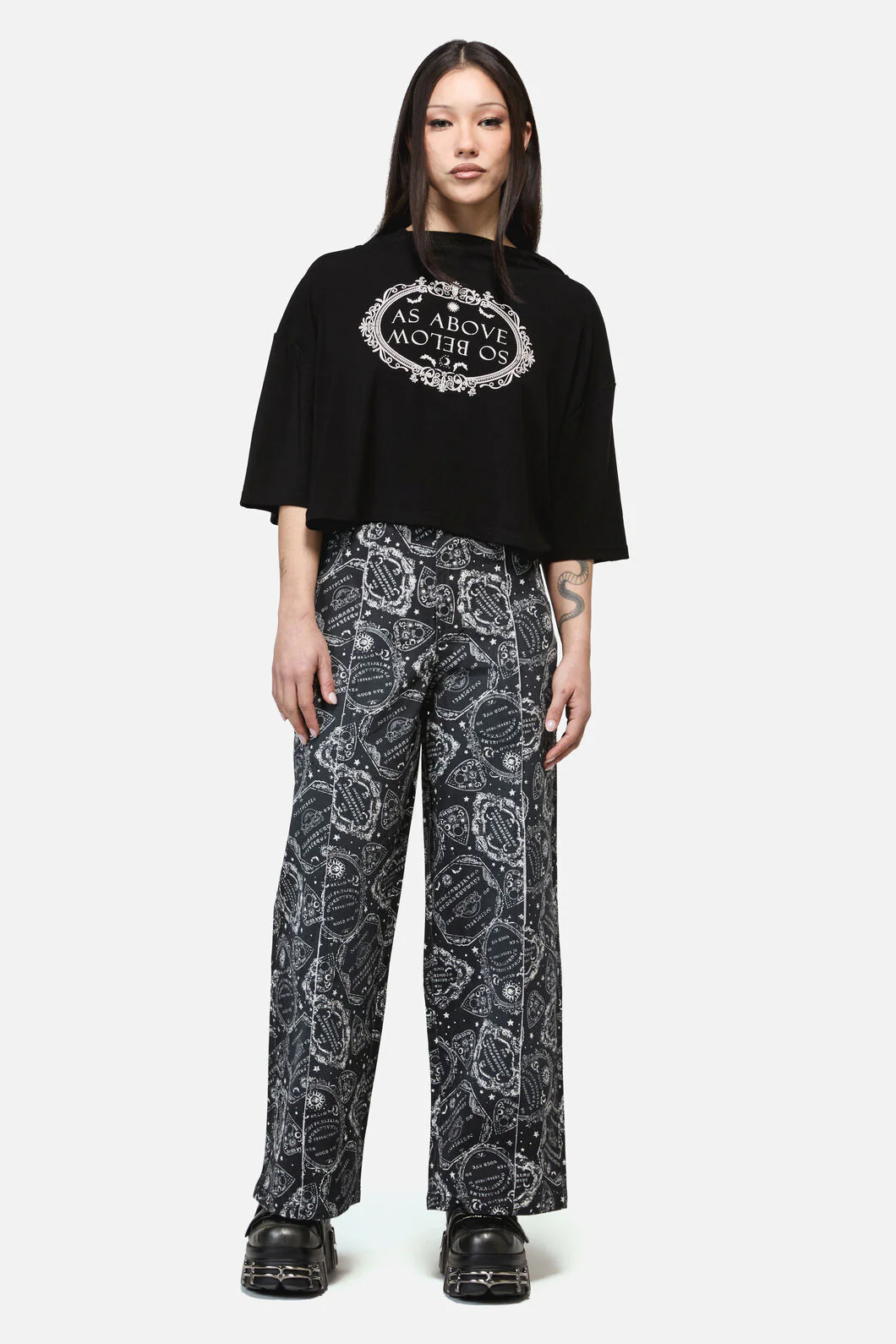 Seance Hooded Goth Print Tee