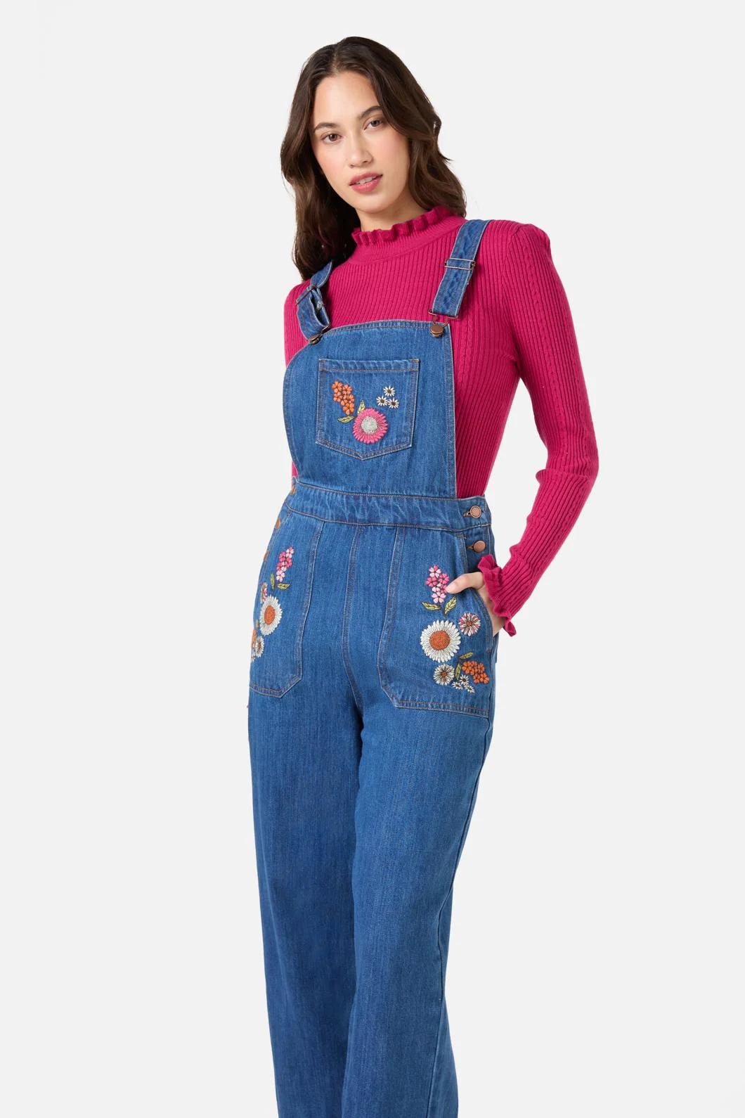 Viva Floral Embrodiered Overall