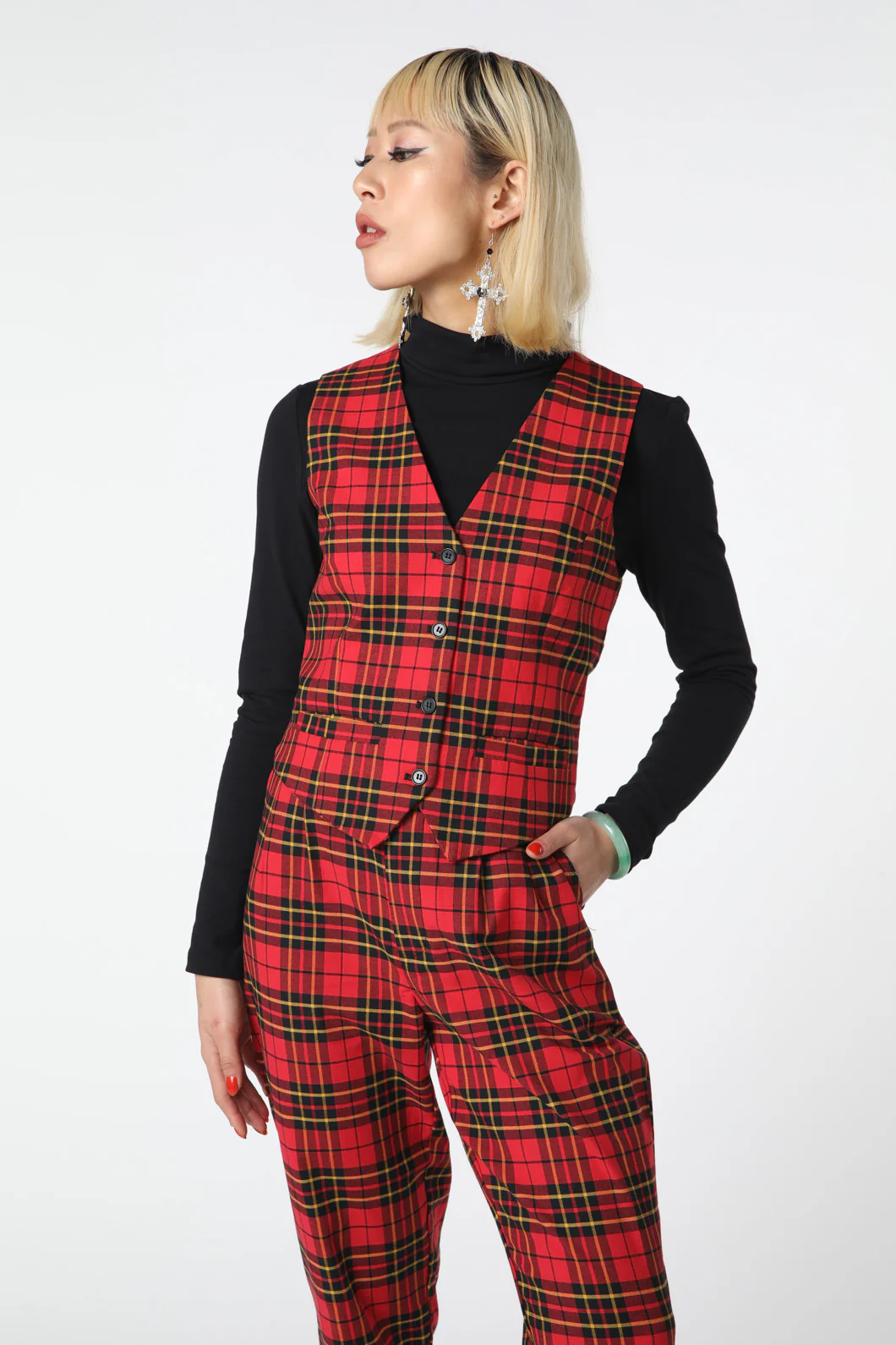 Arcana Tartan Crop Vest