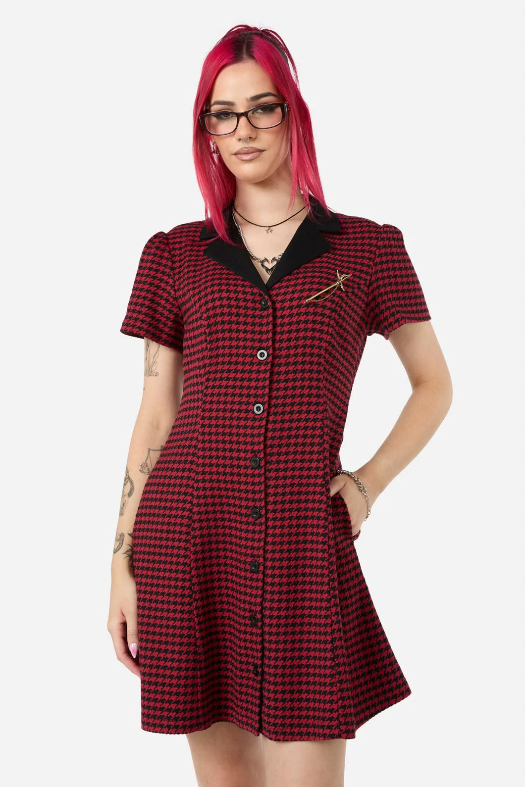 Virtue Houndstooth Dress