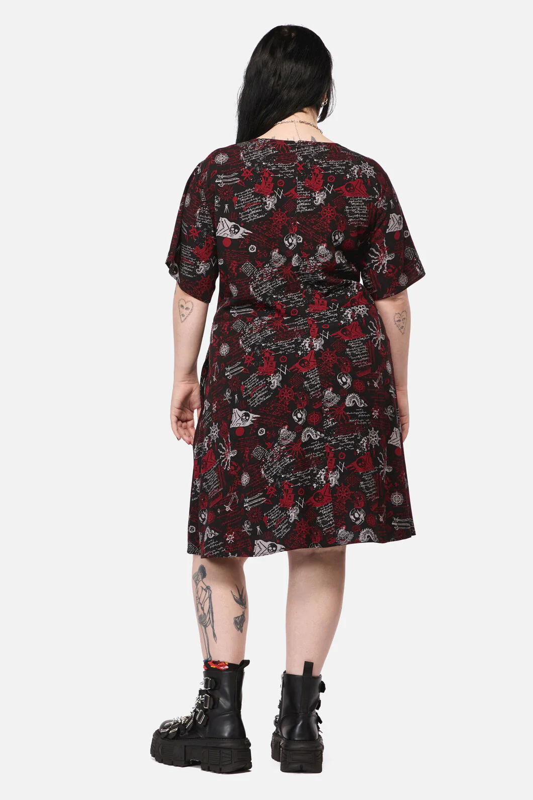Curve Pirate Punk Print Dress