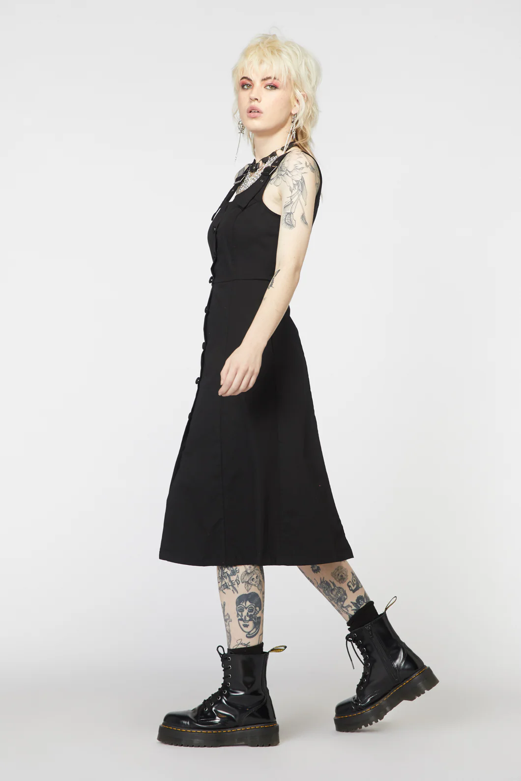 Punk Buckle Midi Pinafore