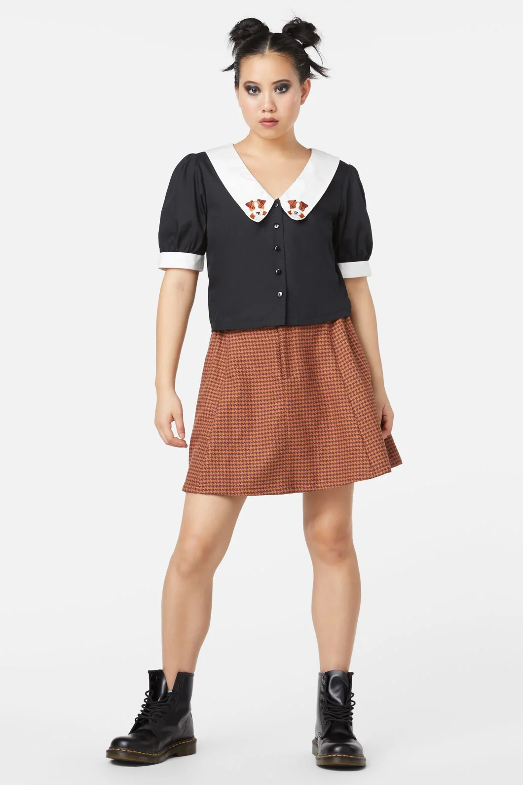 Puppy Embroidery Blouse