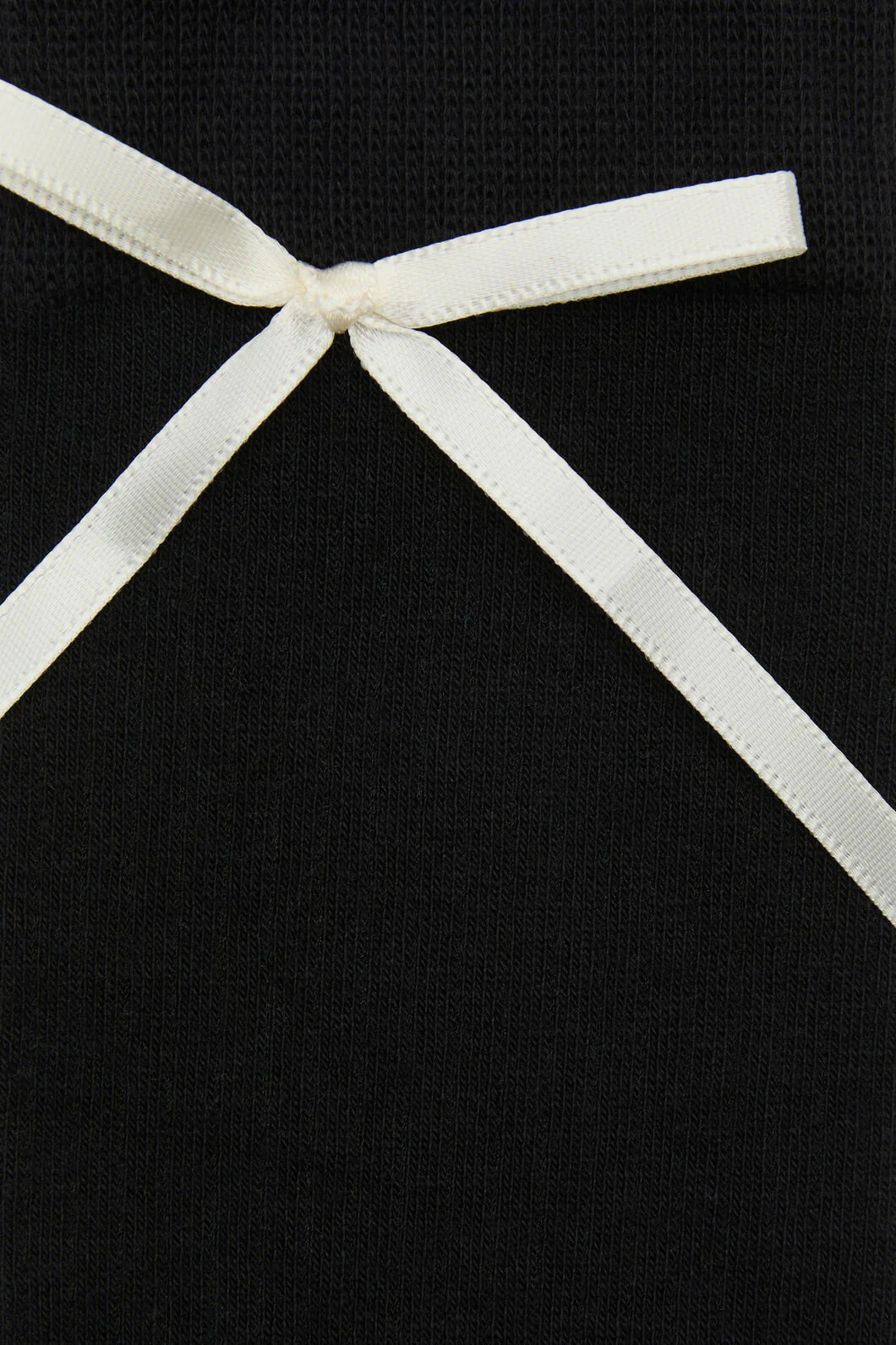 Black Knee High Rib Bow Sock