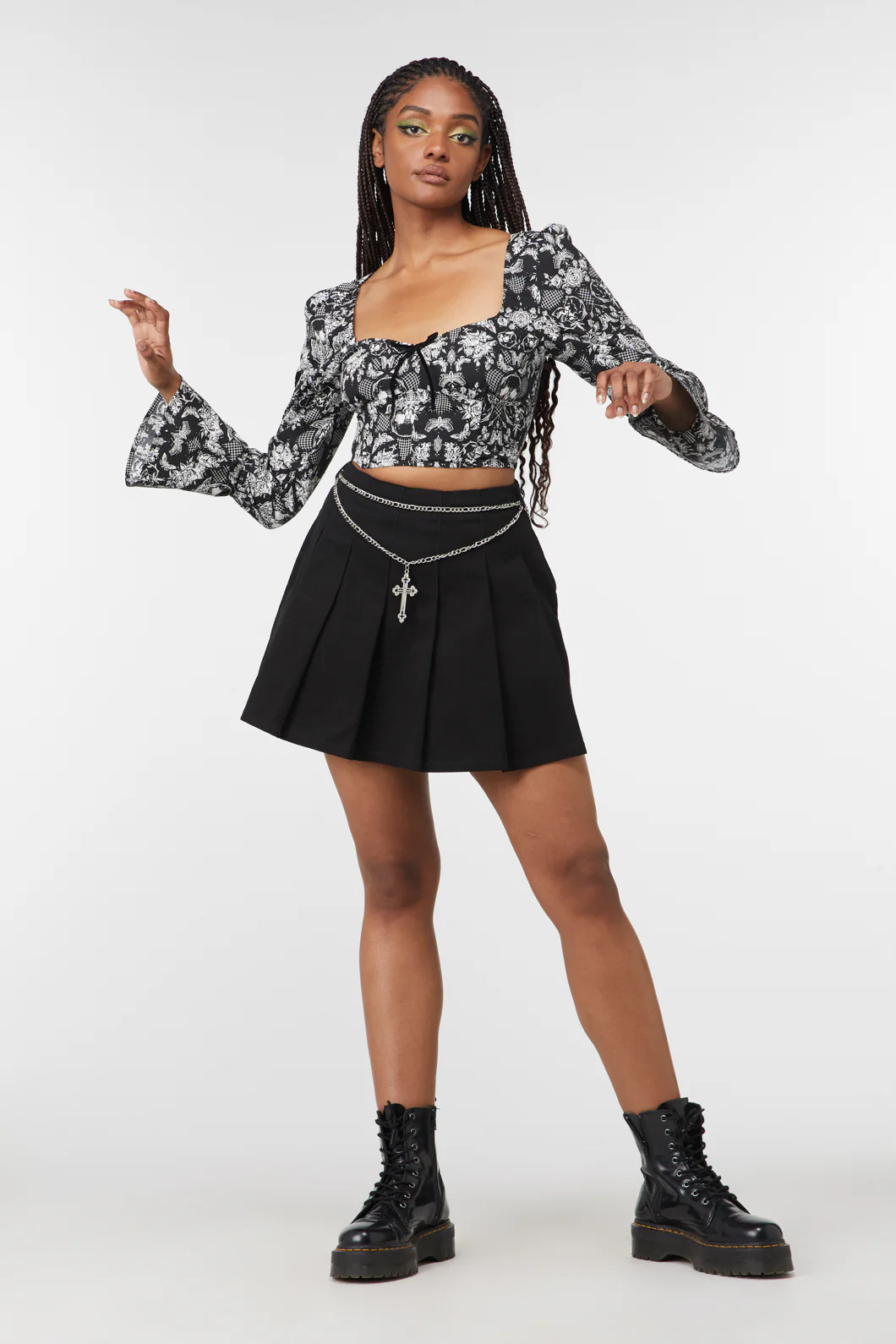 Romantic Skull Print Blouse