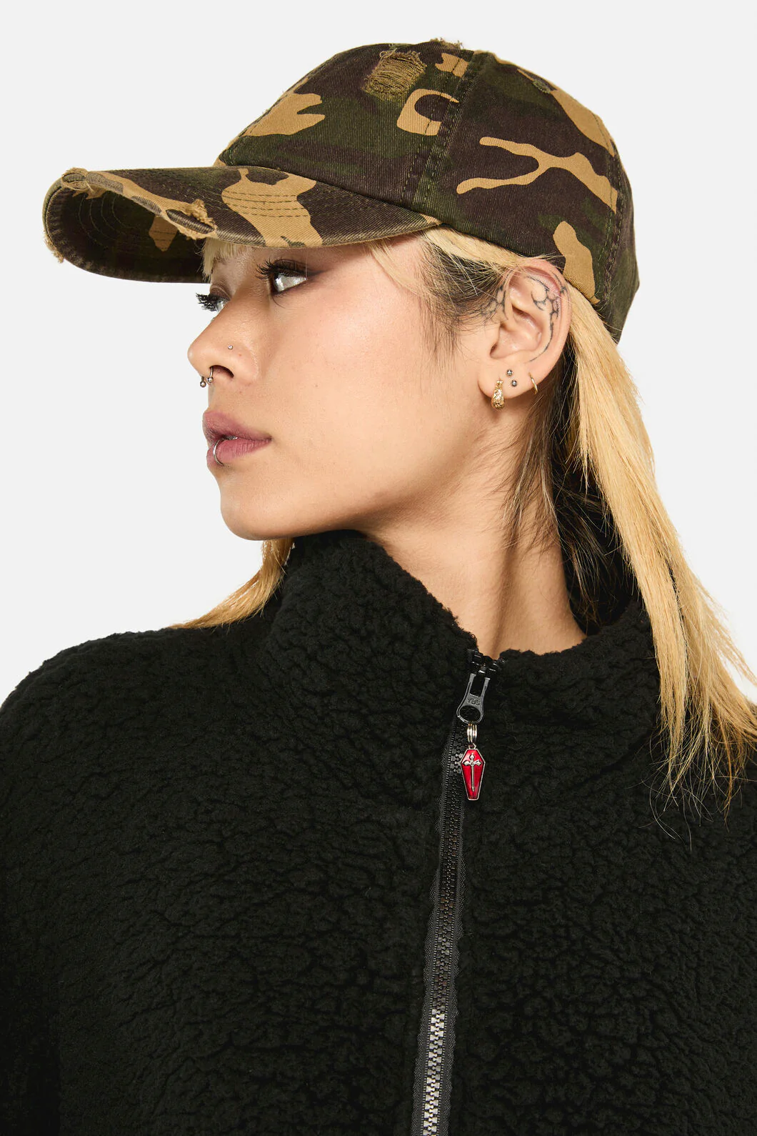 Distressed Camo Cap