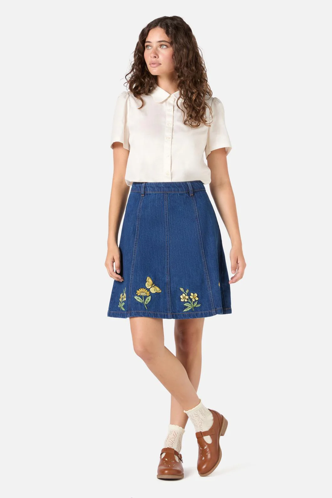 Butterfly Embroidered Skirt
