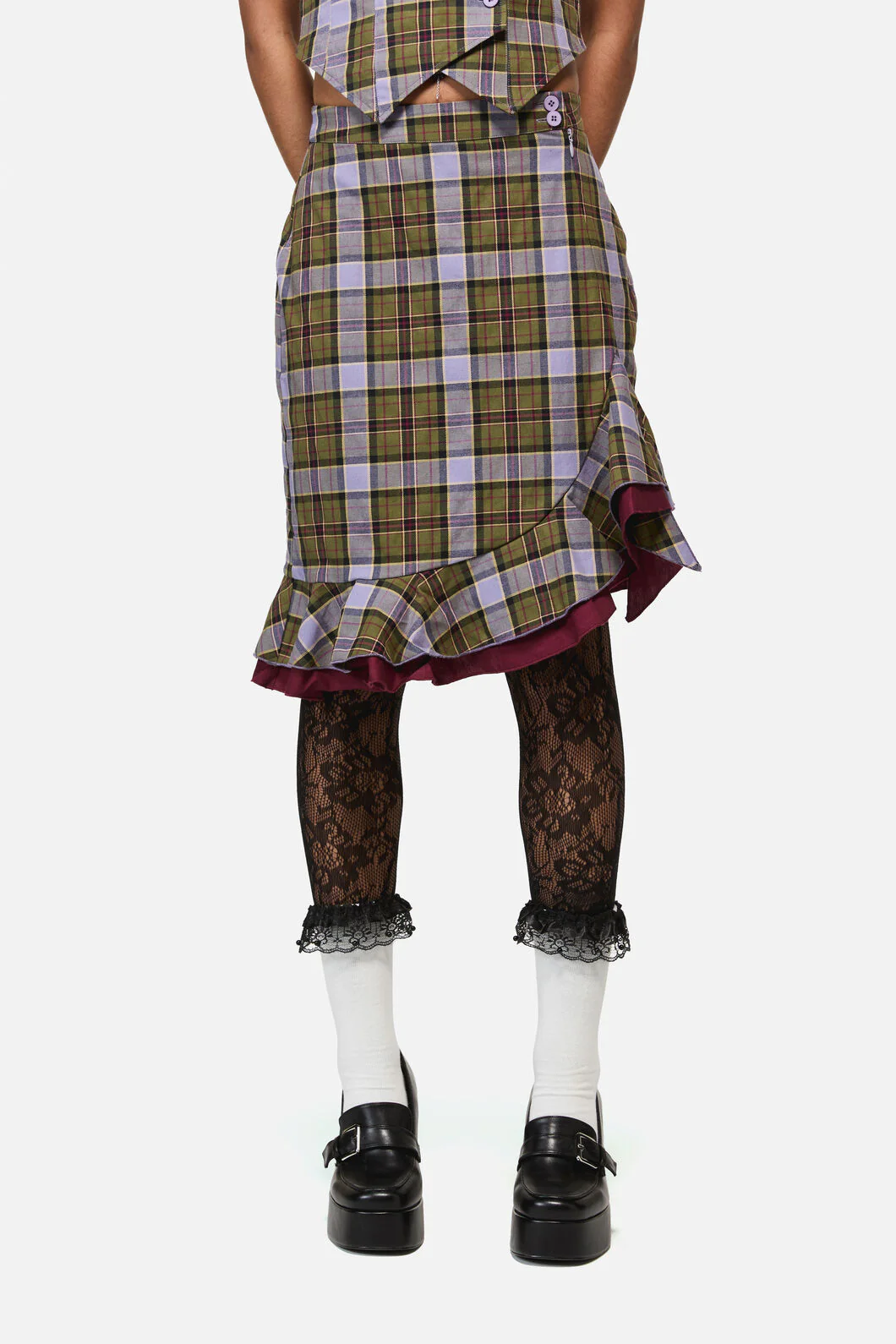 Apothecarius Wrap Tartan Skirt