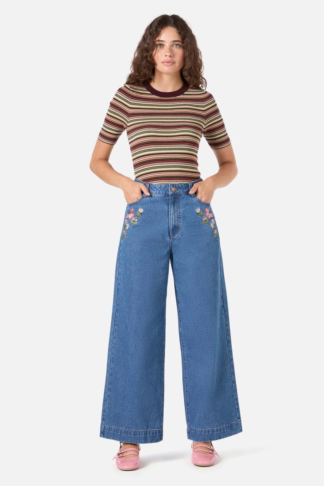 Butterfly Embroidered Jean