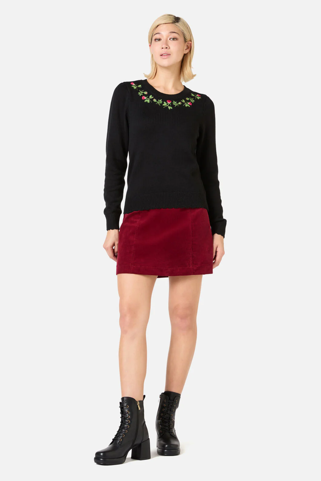 Rose Bud Embroidered Jumper