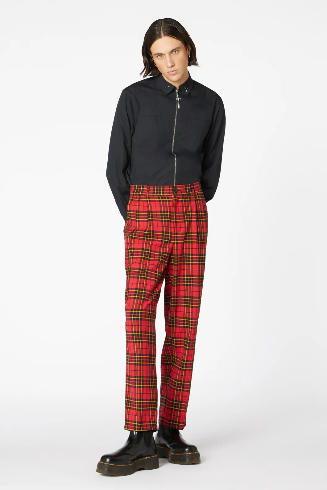 Arcana Tartan Pleat Pant