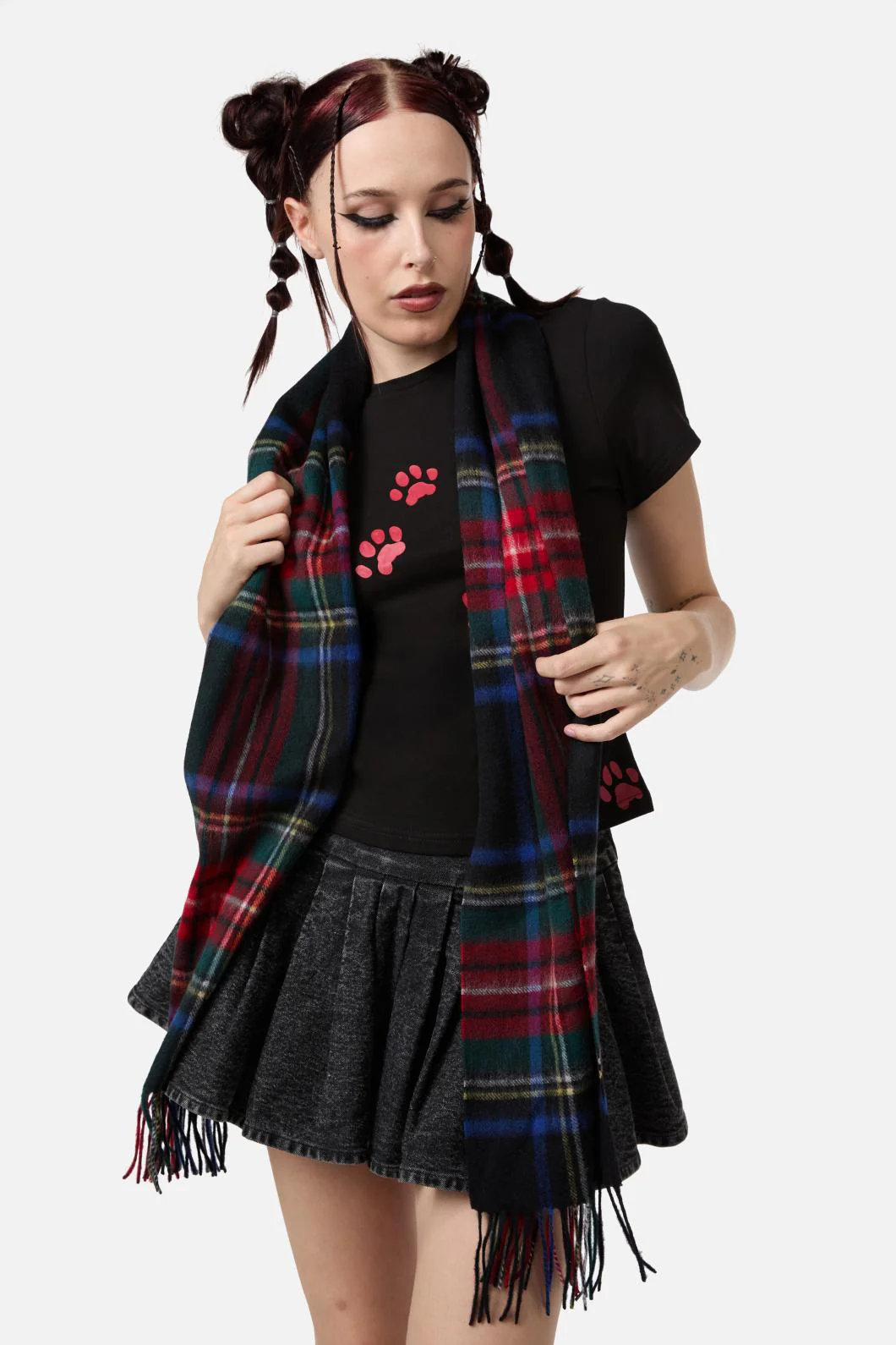 Black Tartan Scarf
