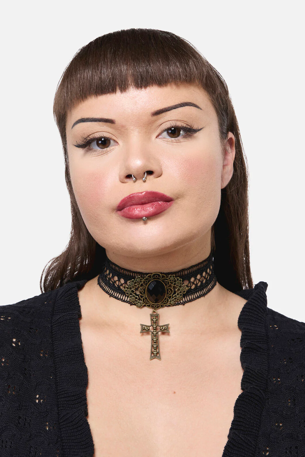 Cross Skull Lace Choker