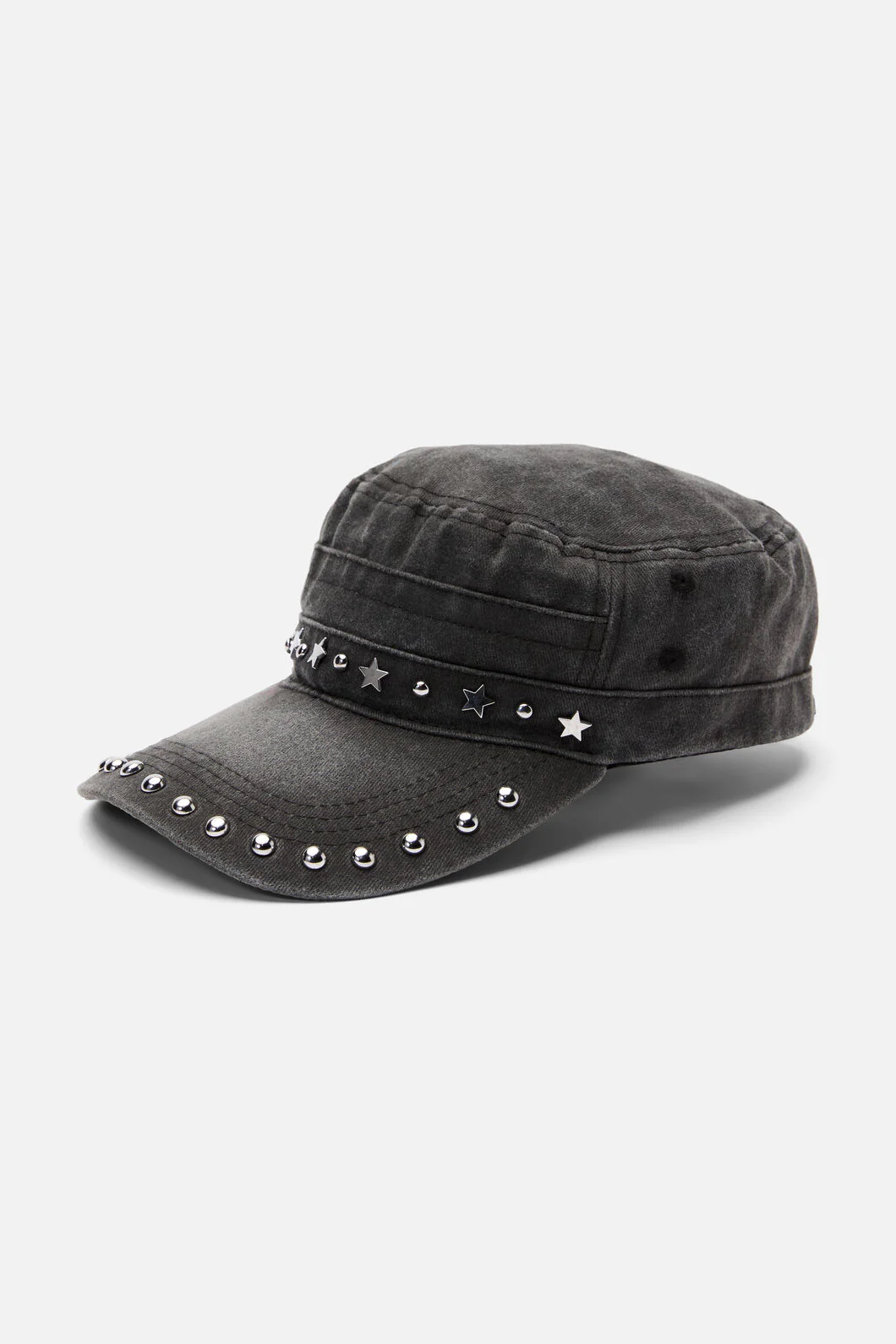 Washed Denim Star Stud Cap