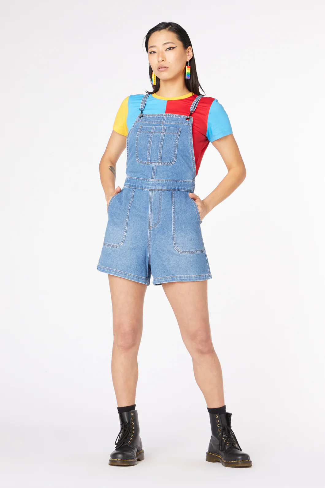 Aggro Bib Denim Playsuit